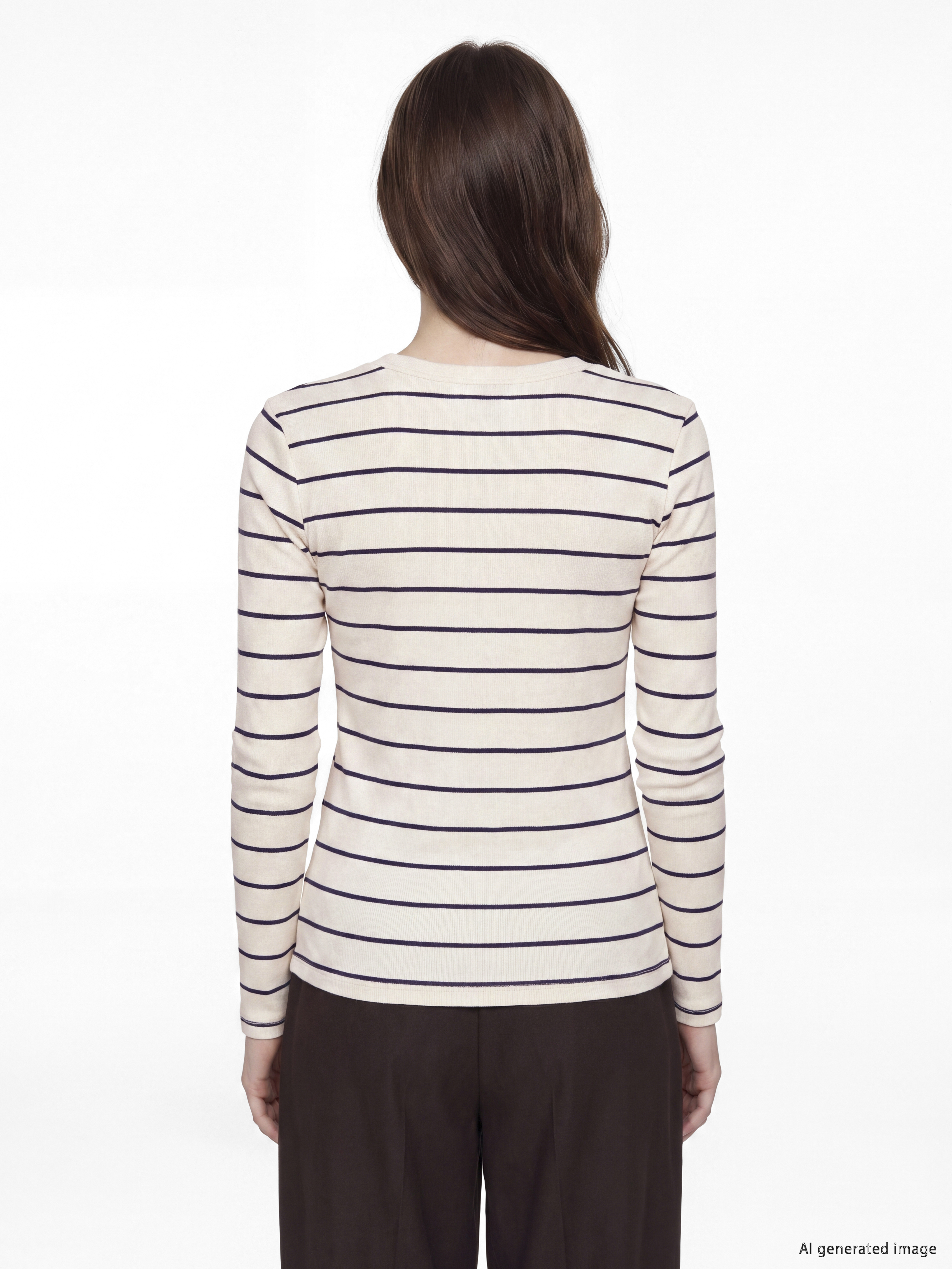 LCW EVERYDAY Bisiklet Yaka Çizgili Kadın Body görsel 4
