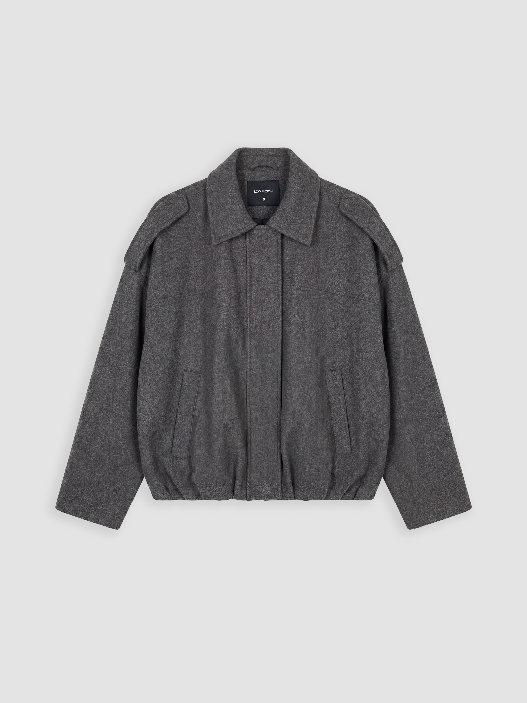 LCW Vision Gömlek Yaka Oversize Kadın Kaşe Ceket görsel 7