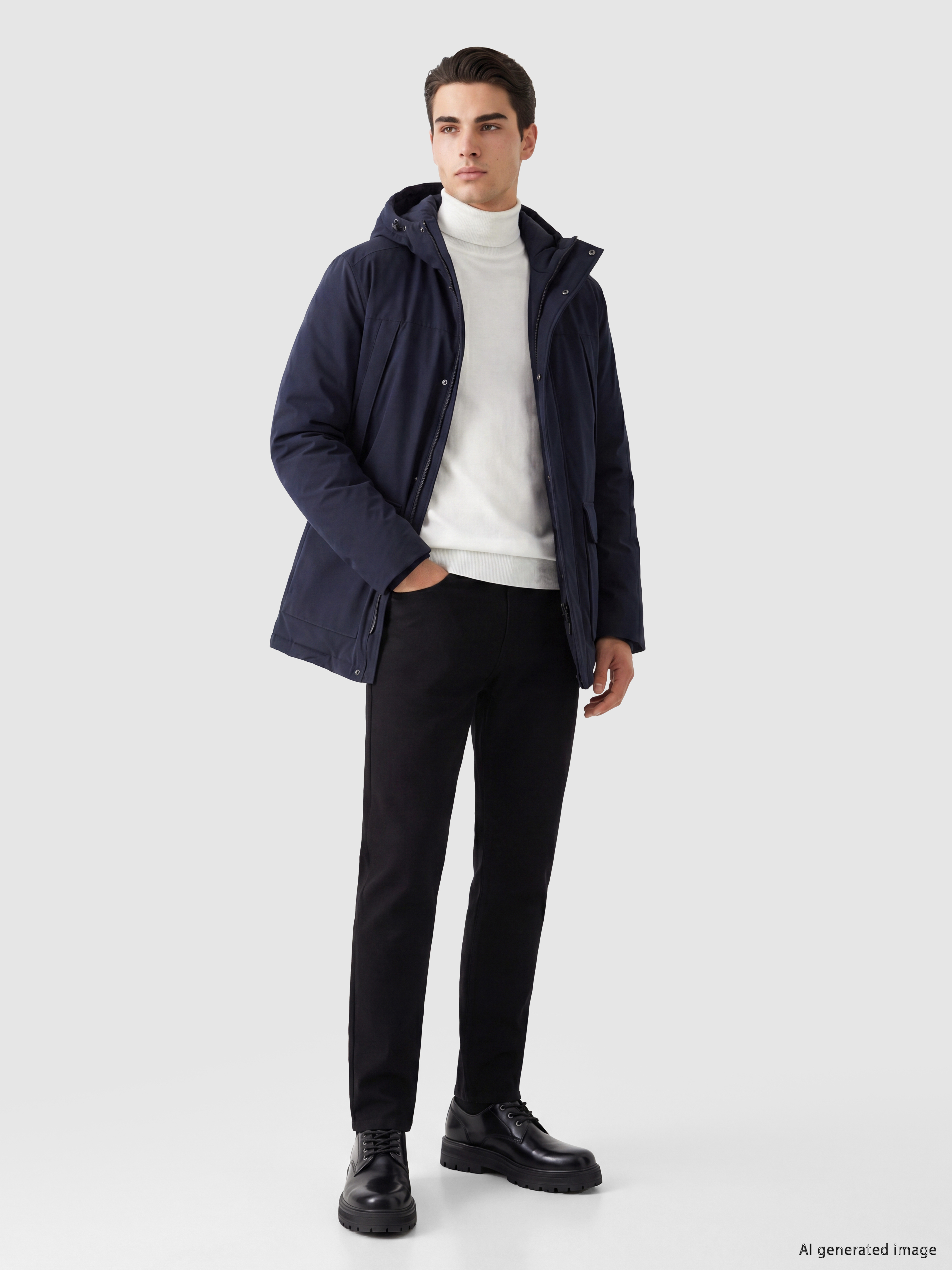 LCWAIKIKI Classic Regular Fit Kapüşonlu Erkek Şişme Mont görsel 2