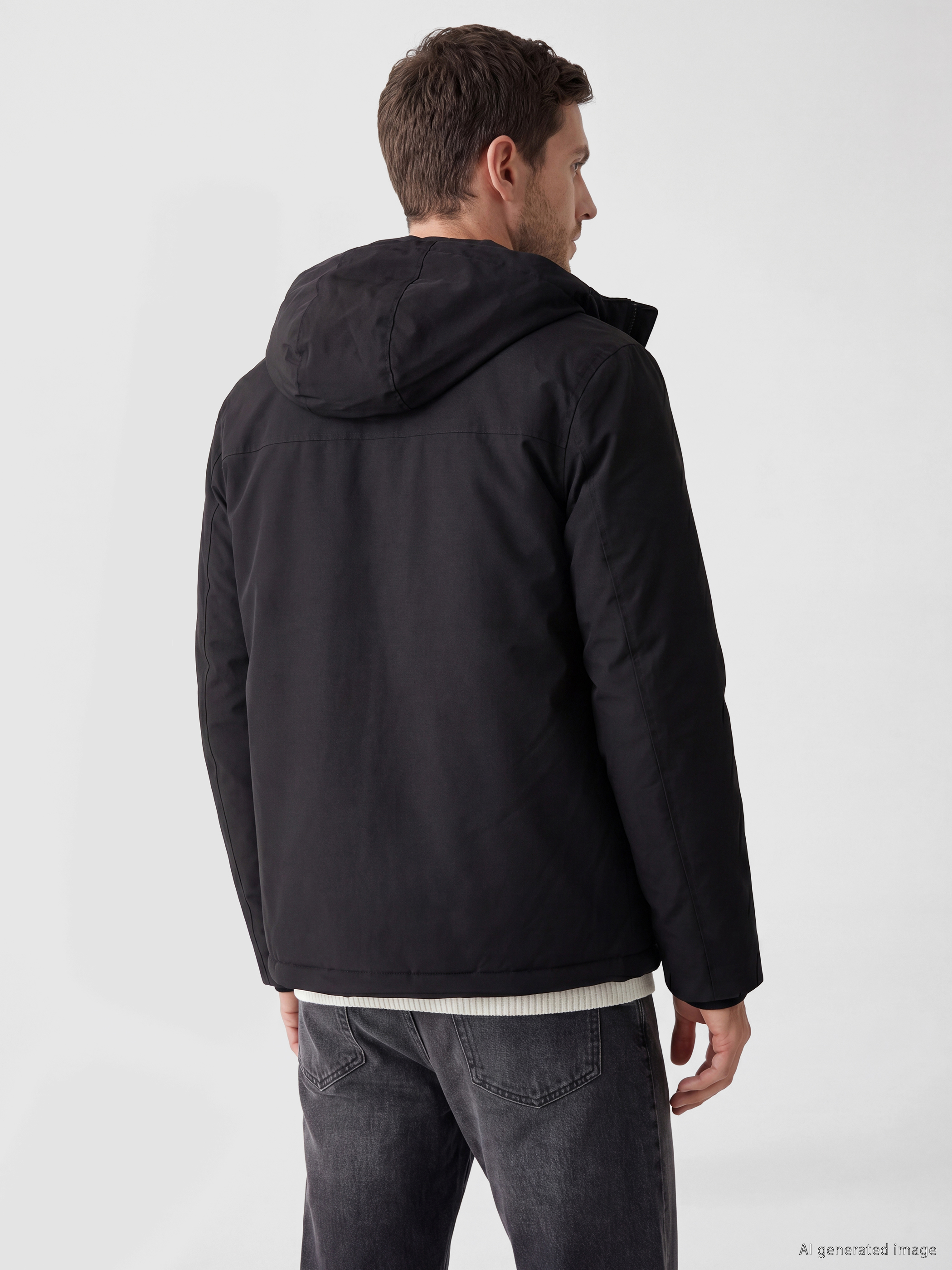 LCWAIKIKI Classic Regular Fit Kapüşonlu Erkek Şişme Mont görsel 3