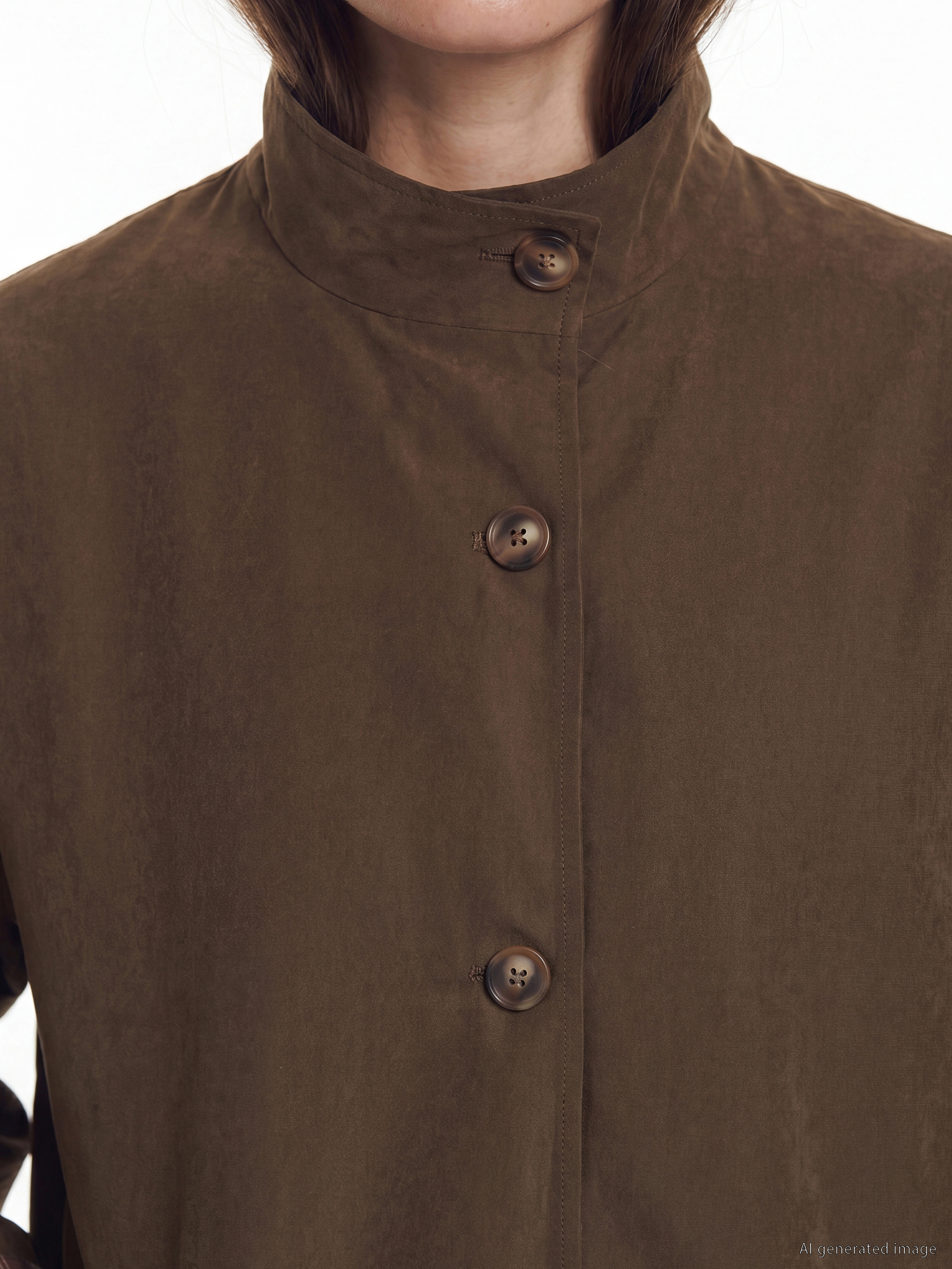 LCW Modest Oversize Gabardin Kadın Trençkot görsel 3