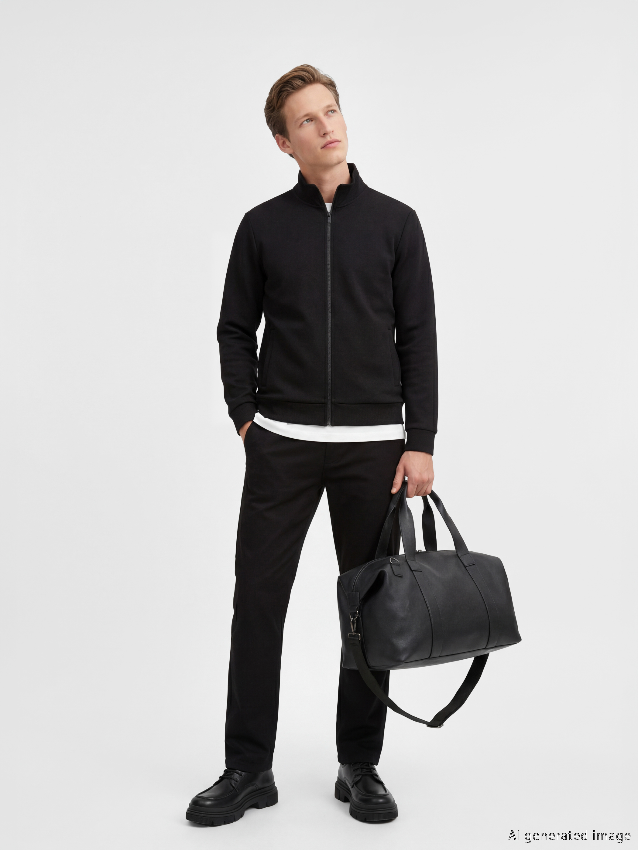 SOUTHBLUE Dik Yaka Erkek Fermuarlı Sweatshirt görsel 2