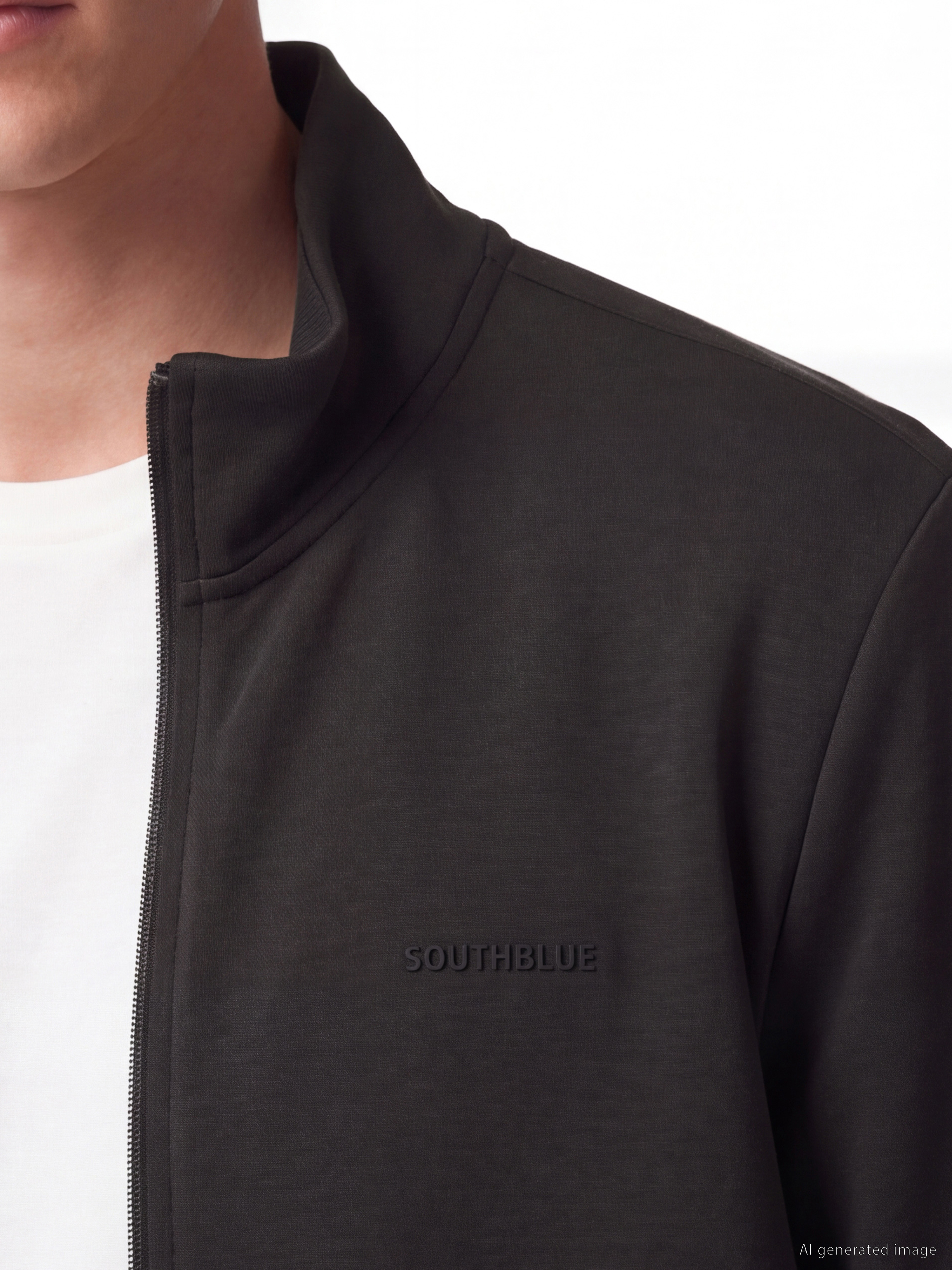 SOUTHBLUE Dik Yaka Erkek Fermuarlı Sweatshirt görsel 3