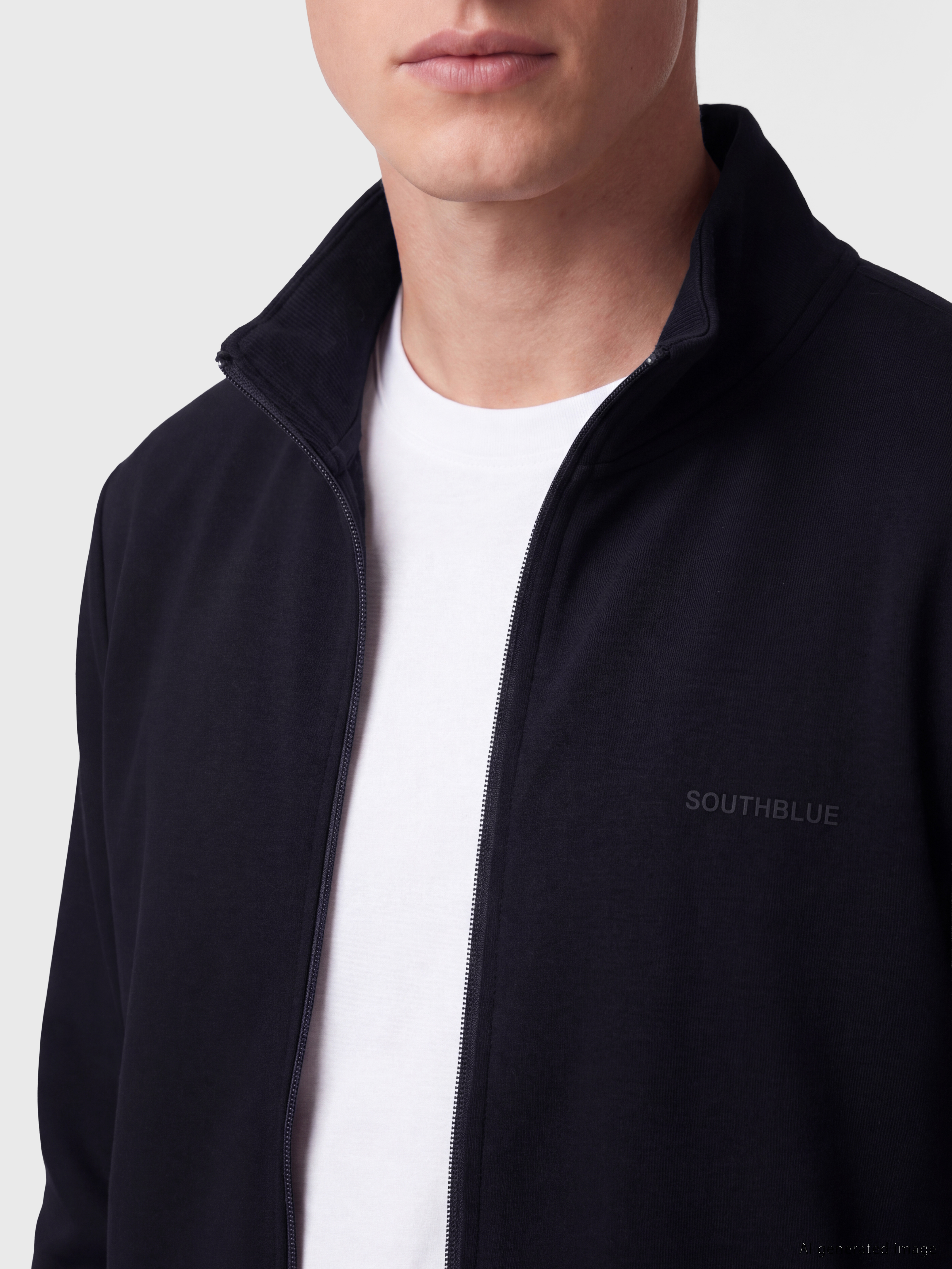 SOUTHBLUE Dik Yaka Erkek Fermuarlı Sweatshirt görsel 3