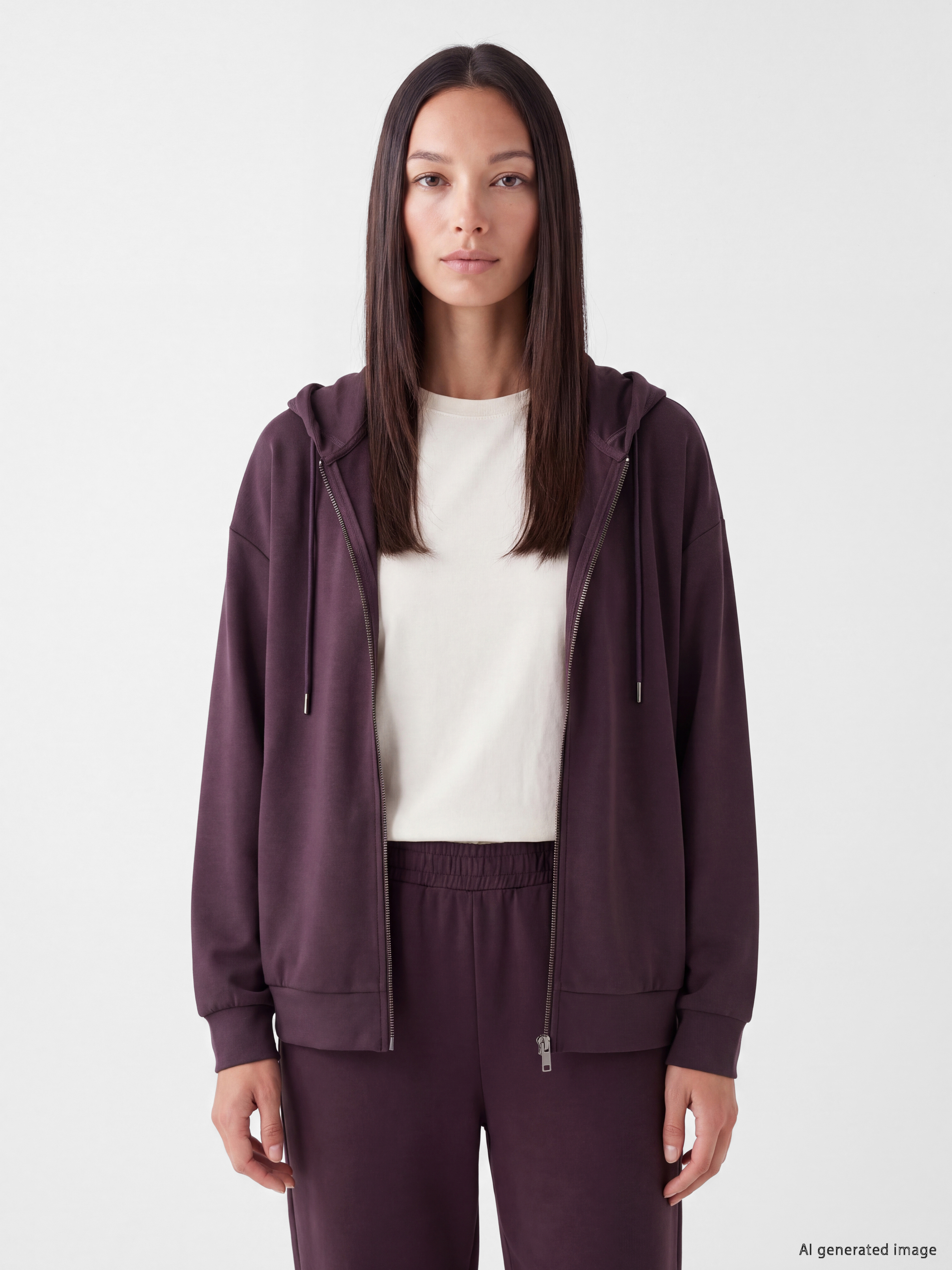 LCW EVERYDAY Soft Touch Oversize Kadın Fermuarlı Sweatshirt