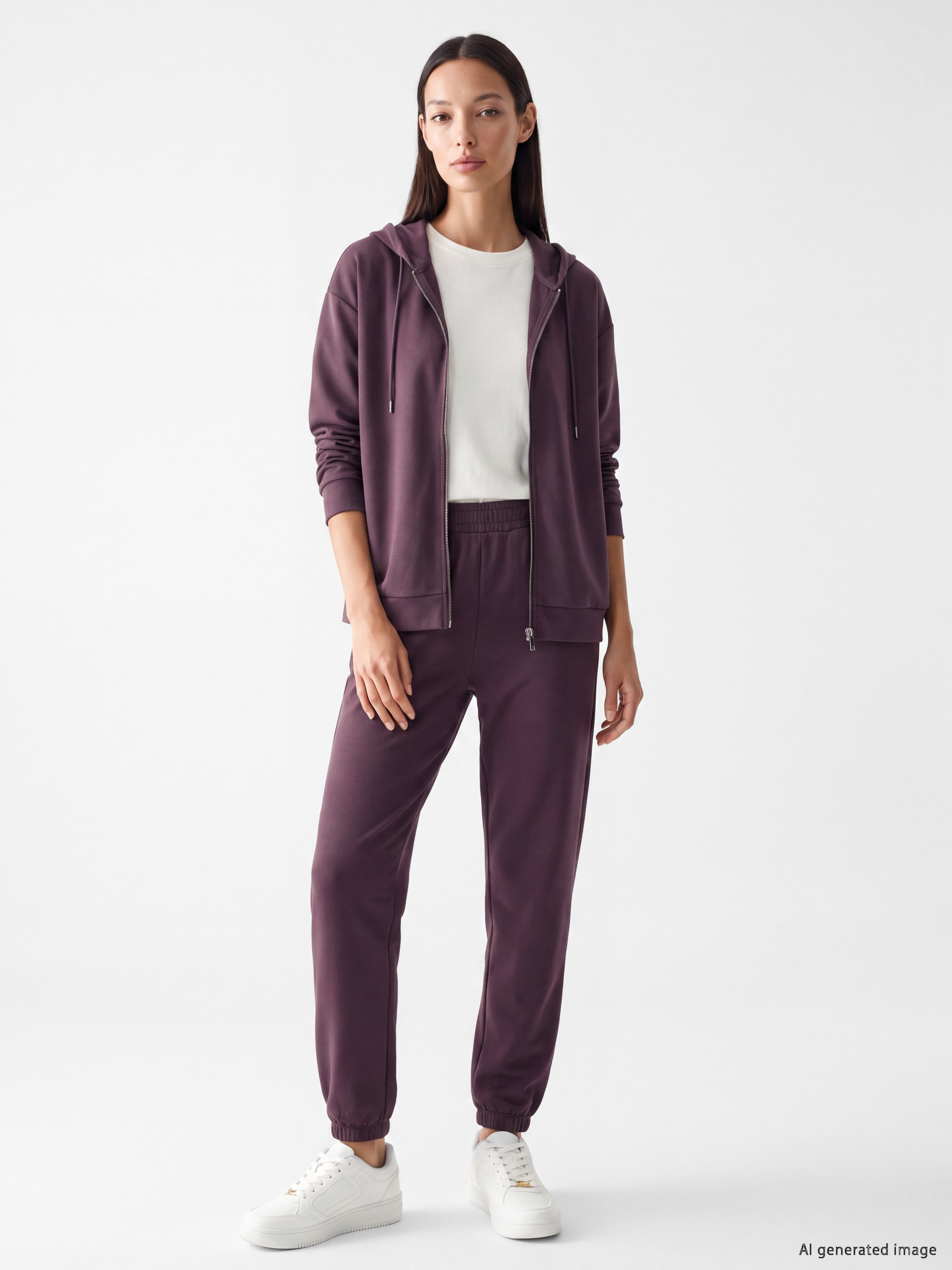 LCW EVERYDAY Soft Touch Oversize Kadın Fermuarlı Sweatshirt görsel 2