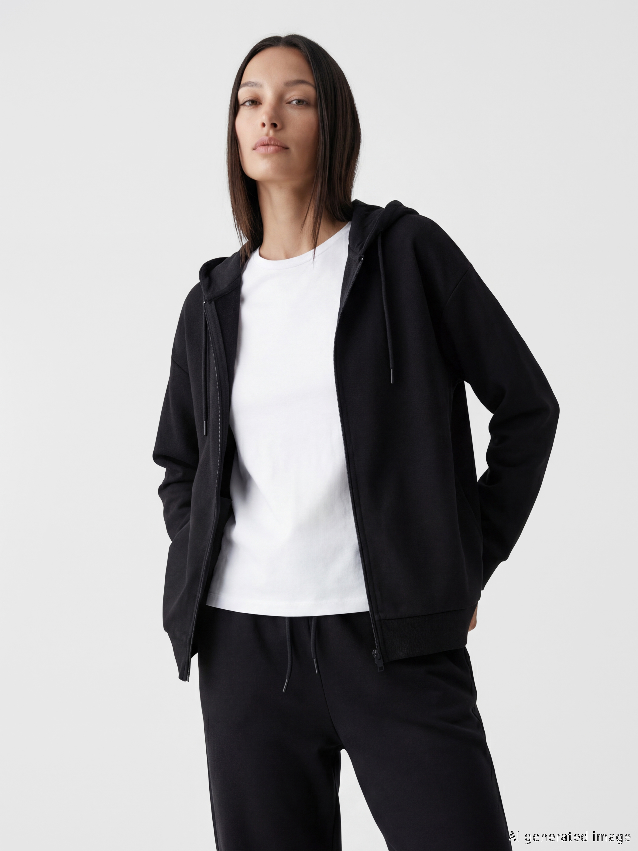 LCW EVERYDAY Soft Touch Oversize Kadın Fermuarlı Sweatshirt