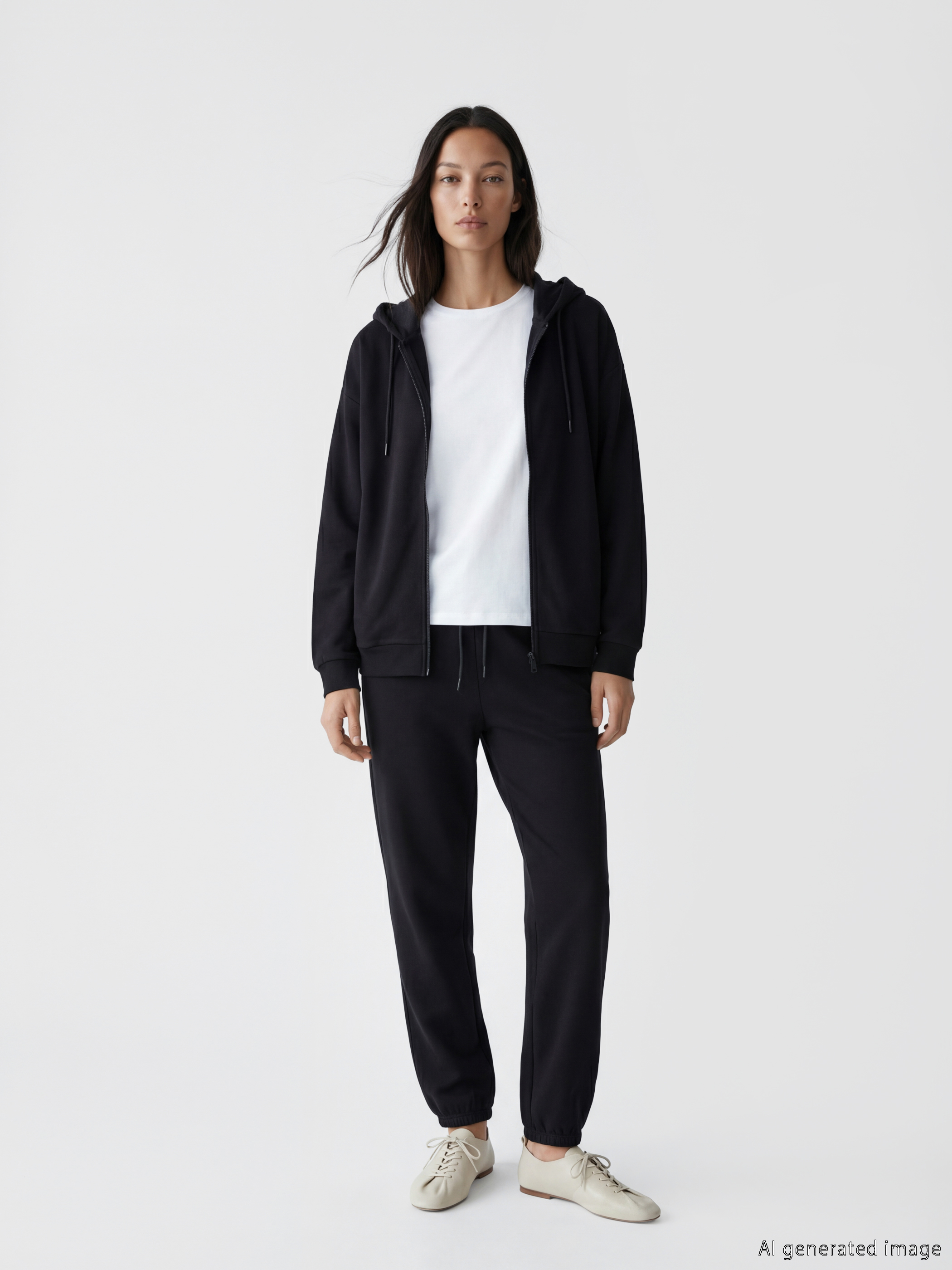 LCW EVERYDAY Soft Touch Oversize Kadın Fermuarlı Sweatshirt görsel 2
