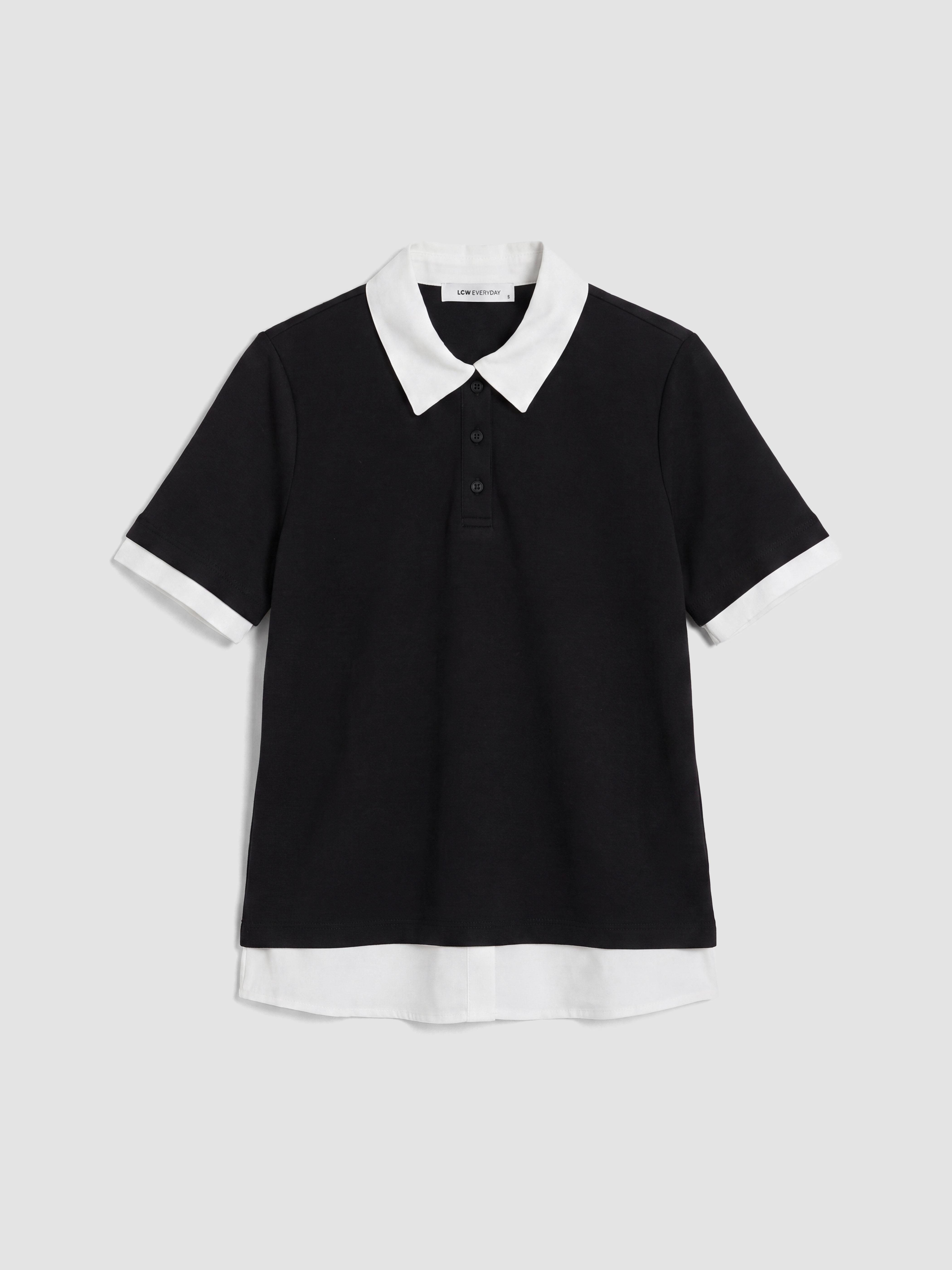 LCW EVERYDAY Polo Yaka Kadın Tişört görsel 5