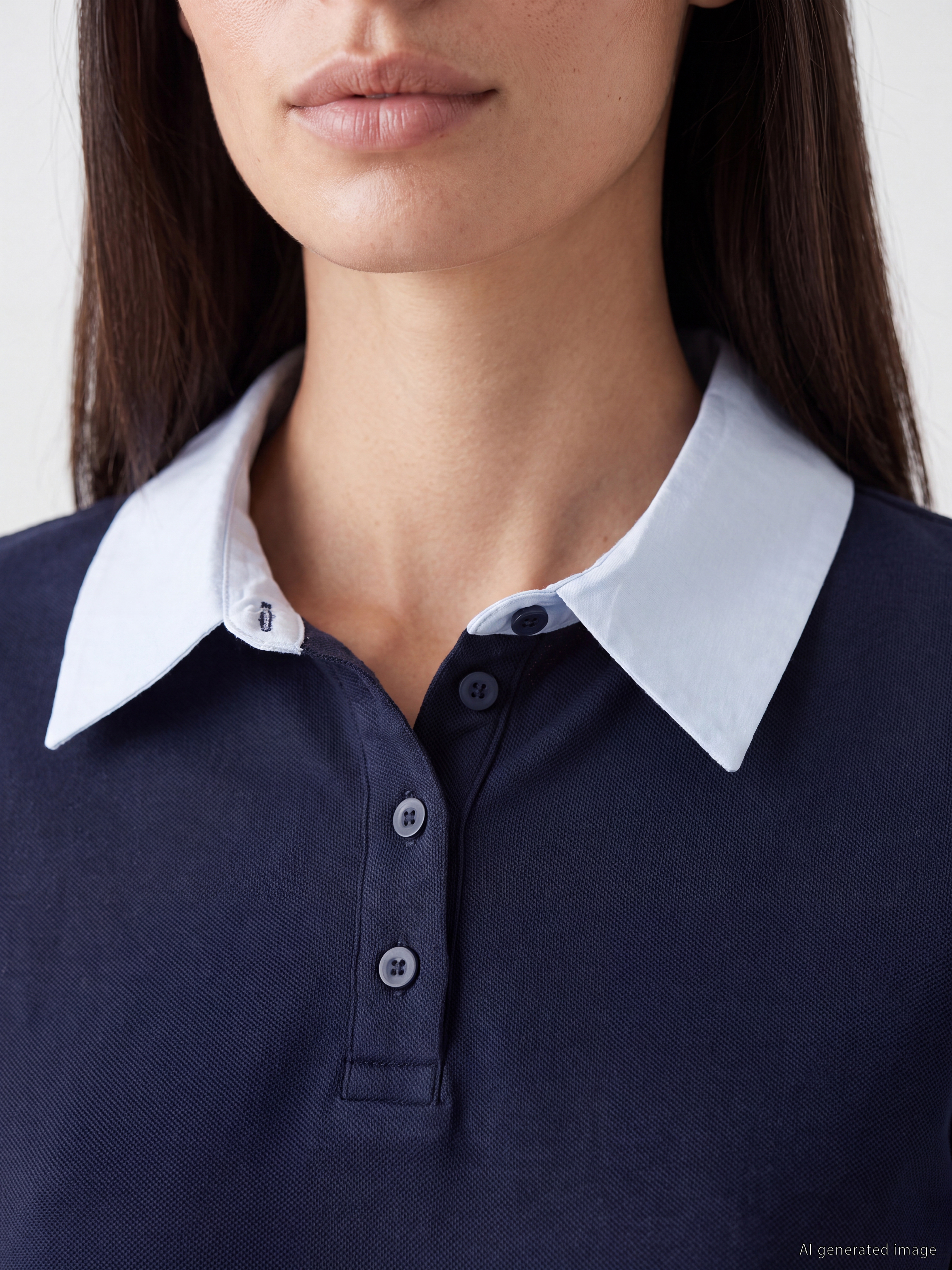 LCW EVERYDAY Polo Yaka Kadın Tişört görsel 3