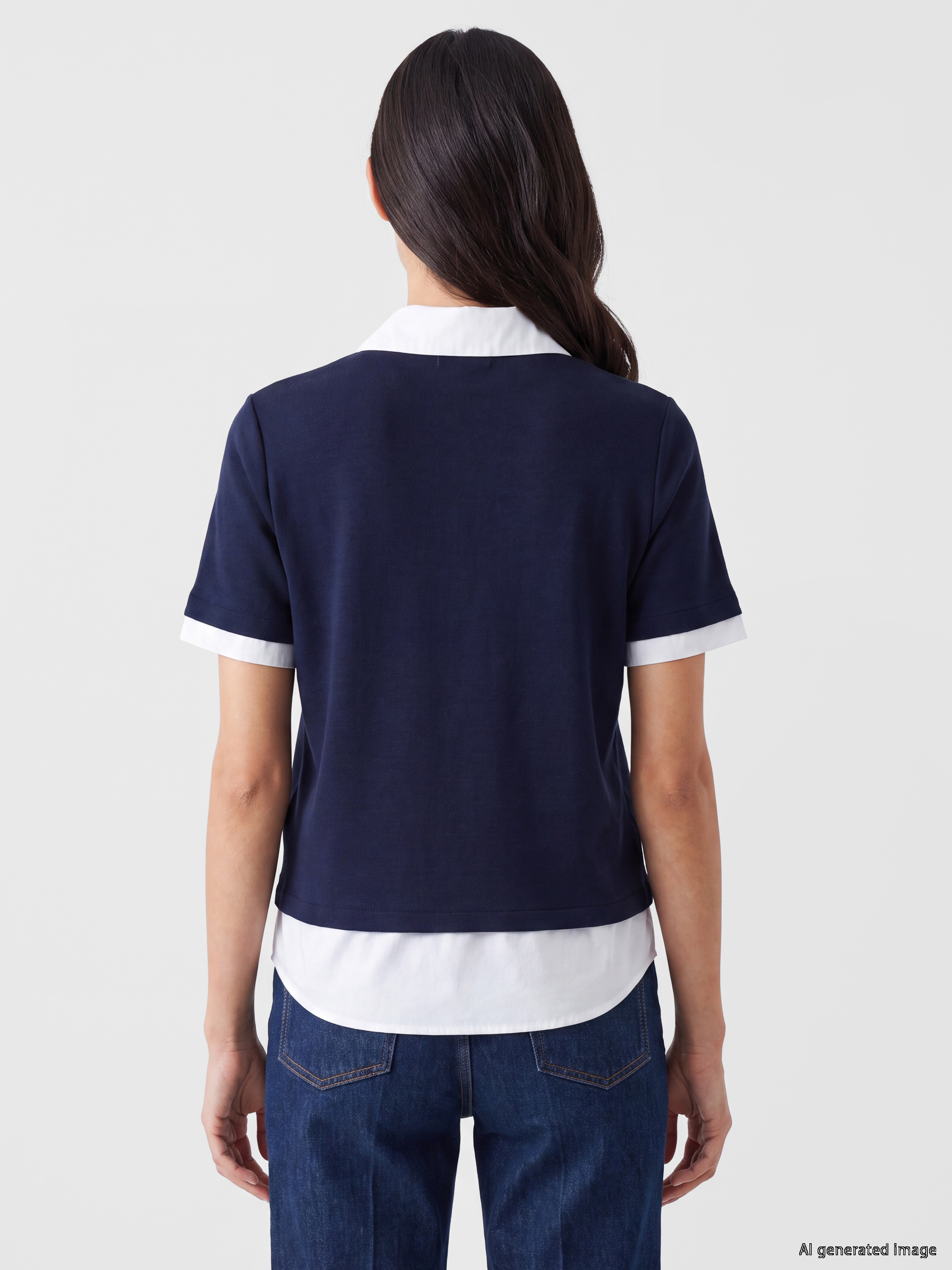 LCW EVERYDAY Polo Yaka Kadın Tişört görsel 4