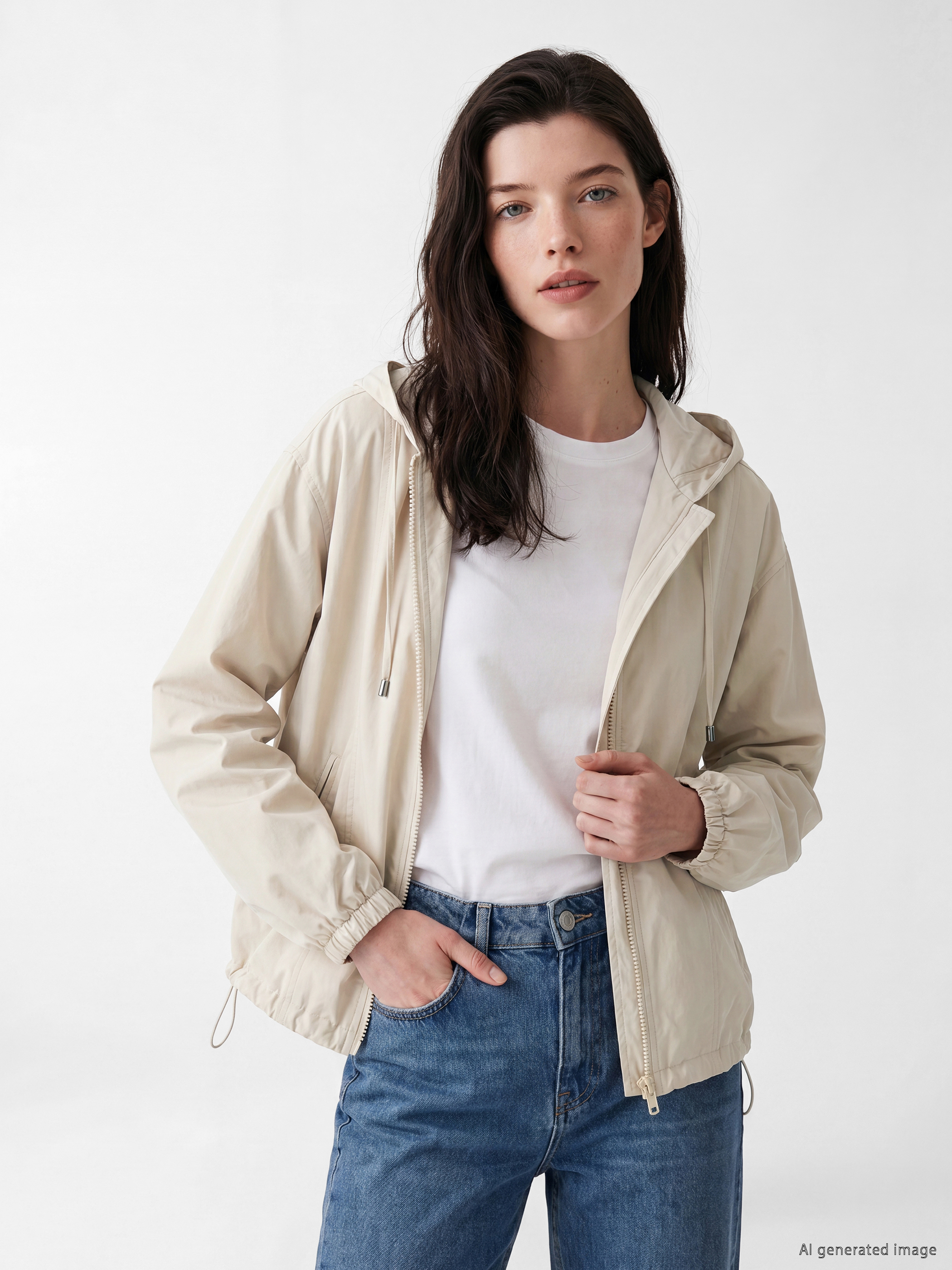 LCW Comfort Kapüşonlu Oversize Kadın Yağmurluk