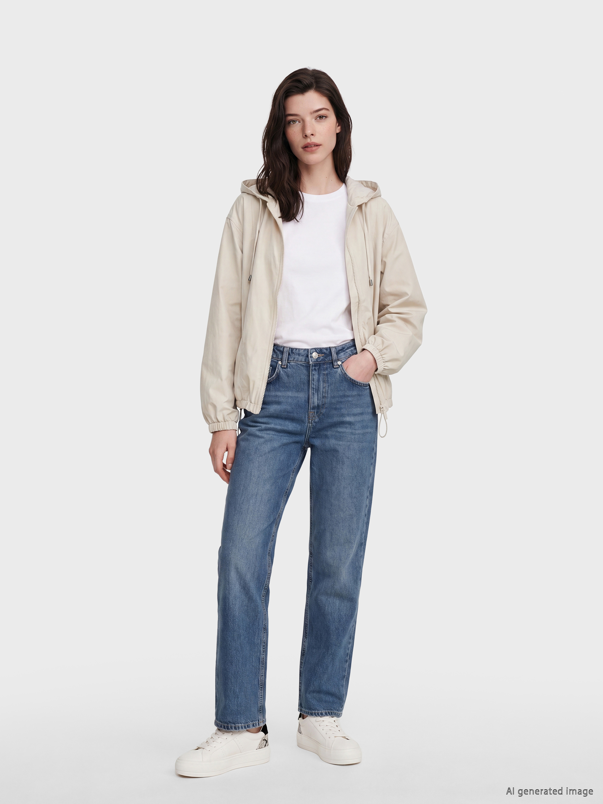 LCW Comfort Kapüşonlu Oversize Kadın Yağmurluk görsel 2