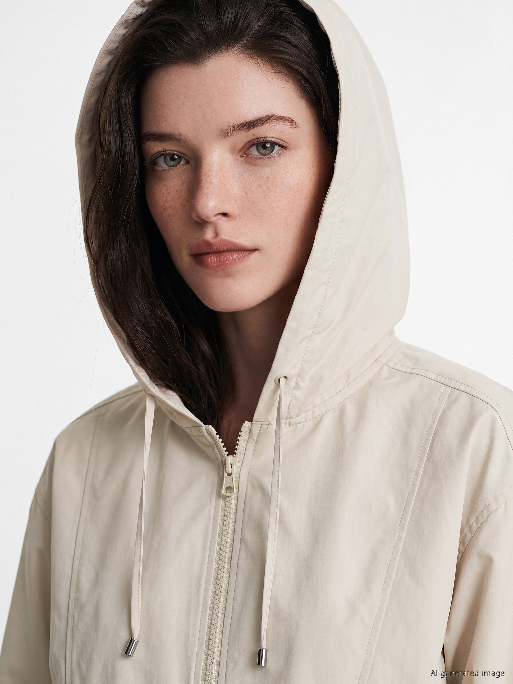 LCW Comfort Kapüşonlu Oversize Kadın Yağmurluk görsel 3