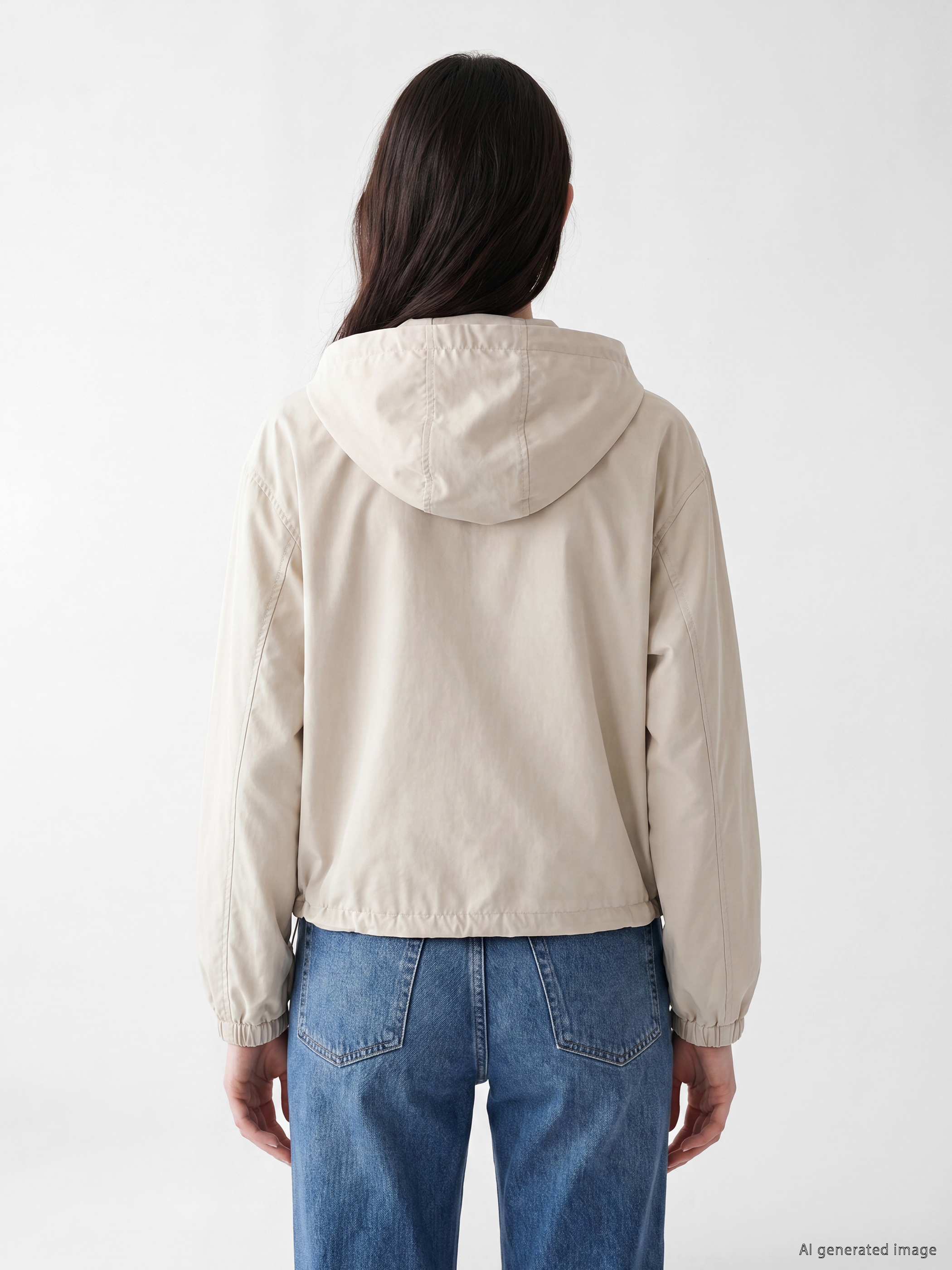 LCW Comfort Kapüşonlu Oversize Kadın Yağmurluk görsel 5