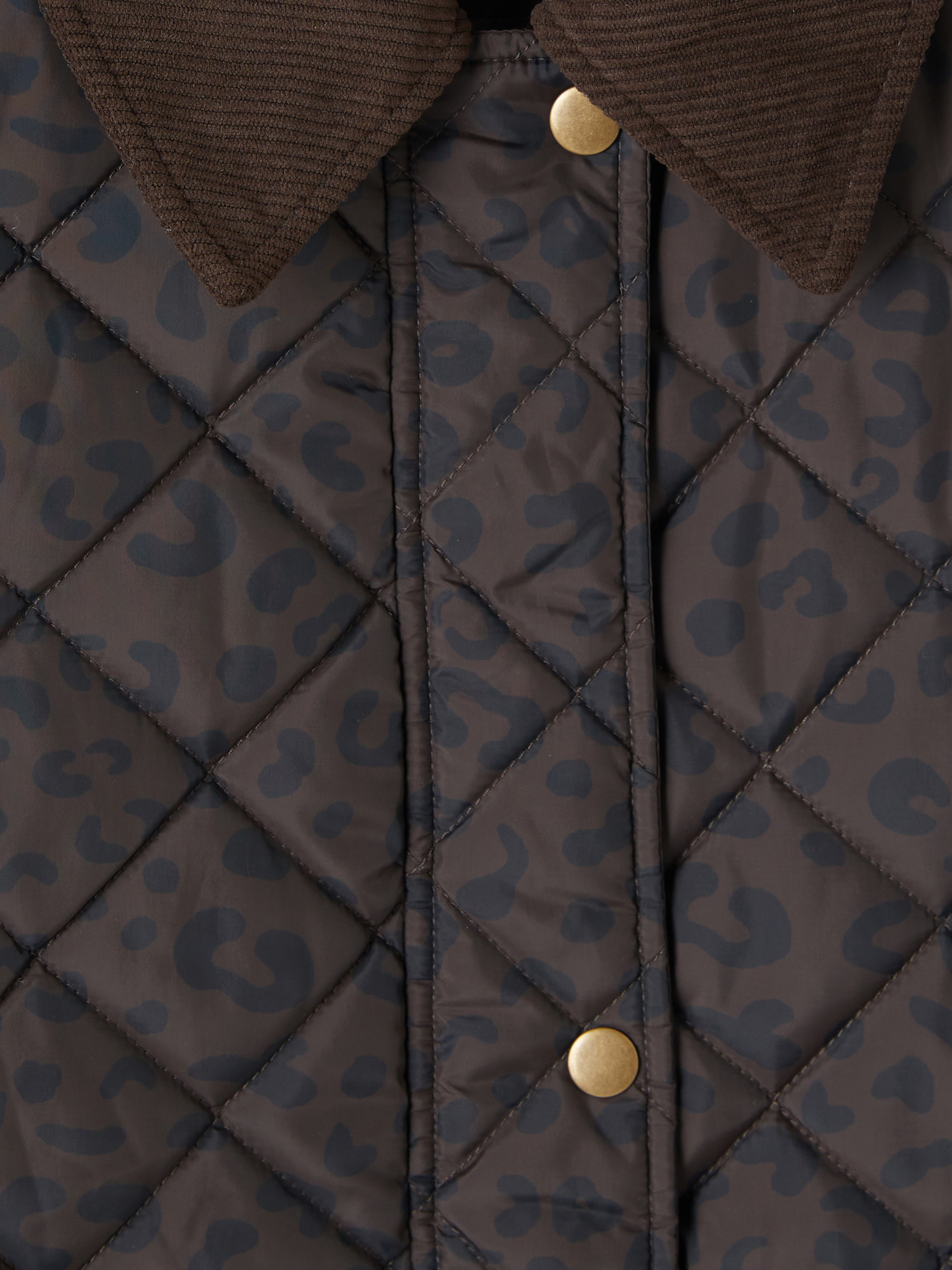 LCW Modest Kadife Gömlek Yaka Leopar Desenli Kadın Şişme Mont görsel 7