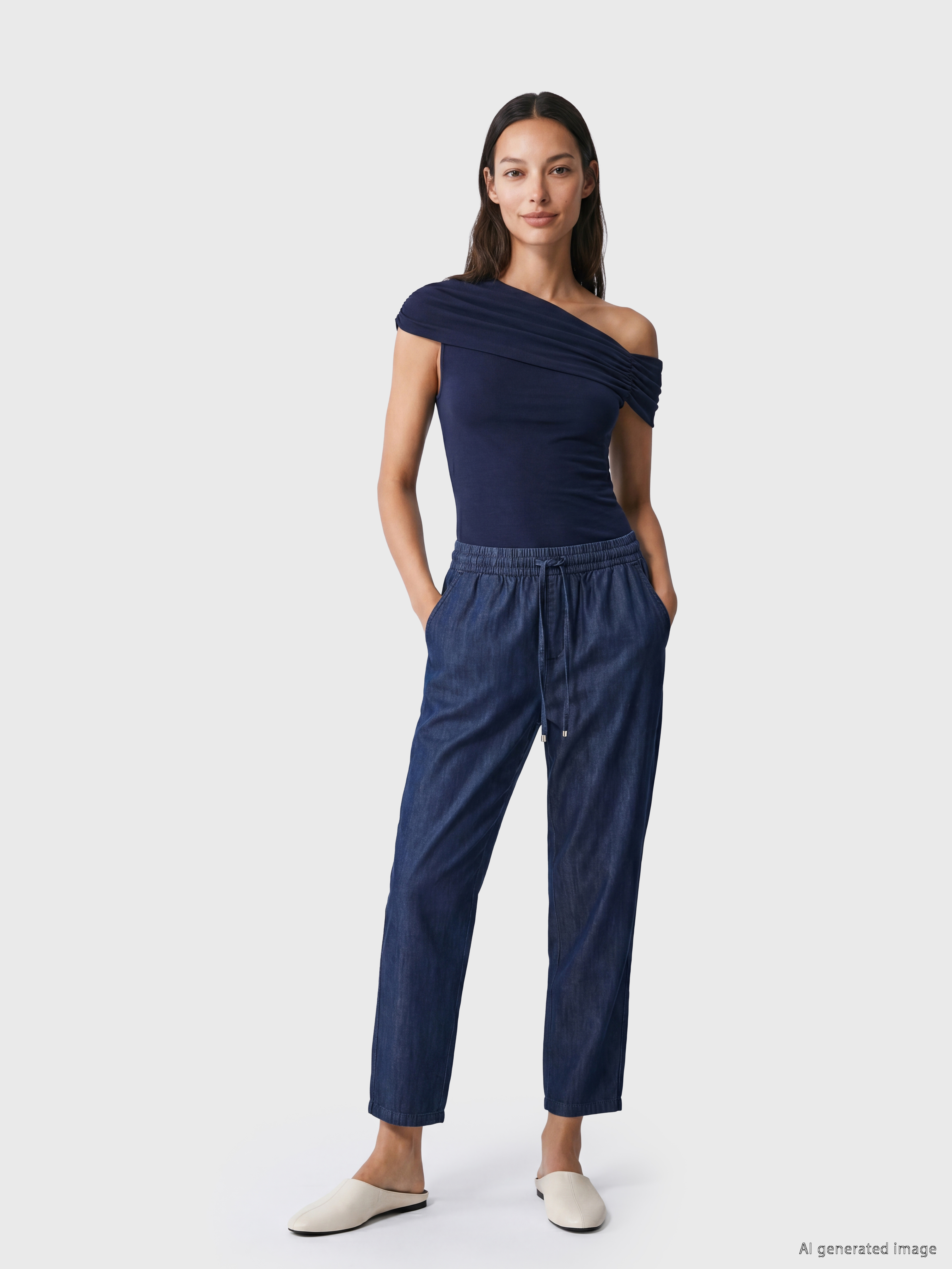 LCWAIKIKI Classic Beli Lastikli Carrot Fit Kadın Jean Pantolon