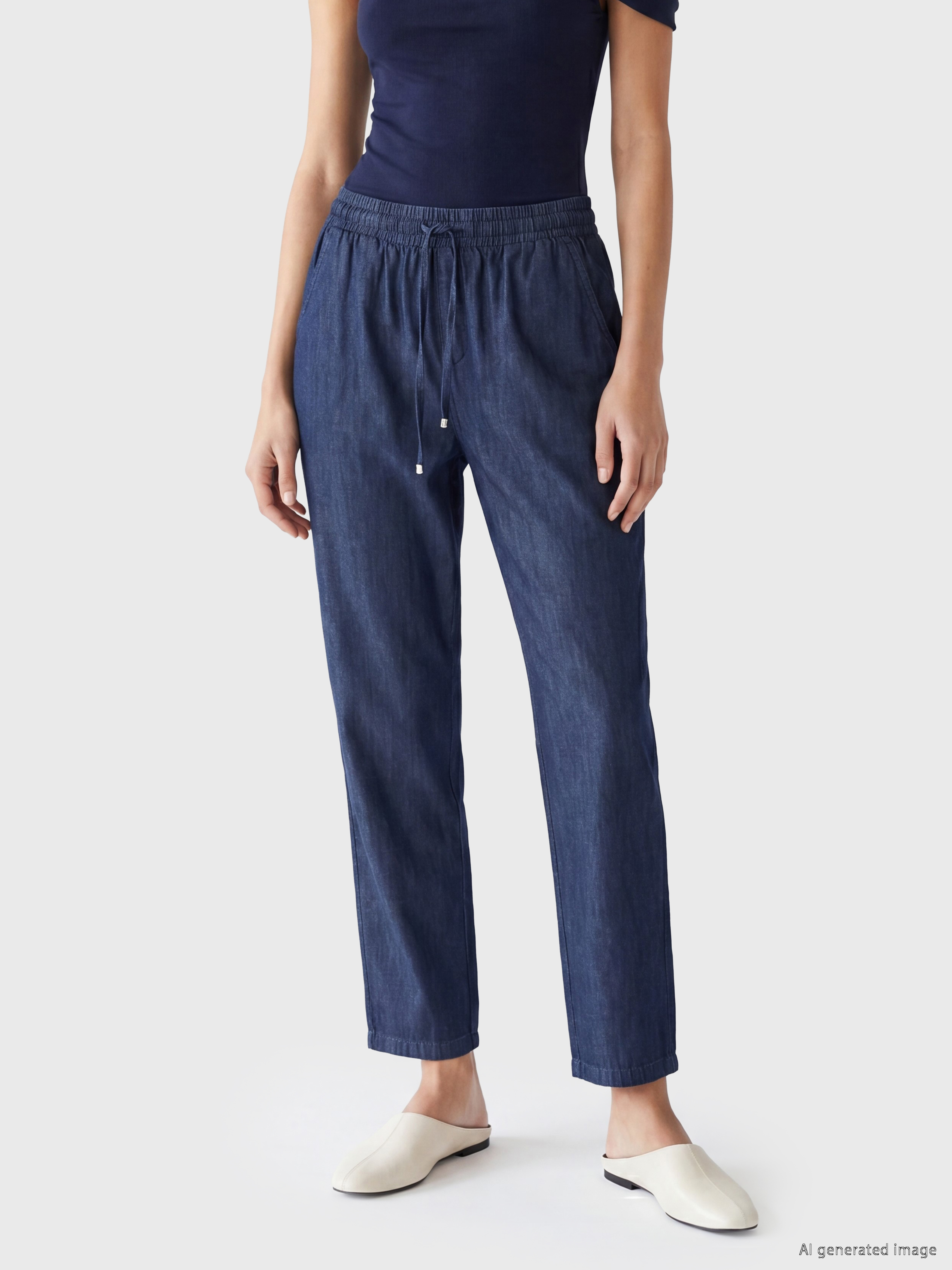 LCWAIKIKI Classic Beli Lastikli Carrot Fit Kadın Jean Pantolon görsel 2