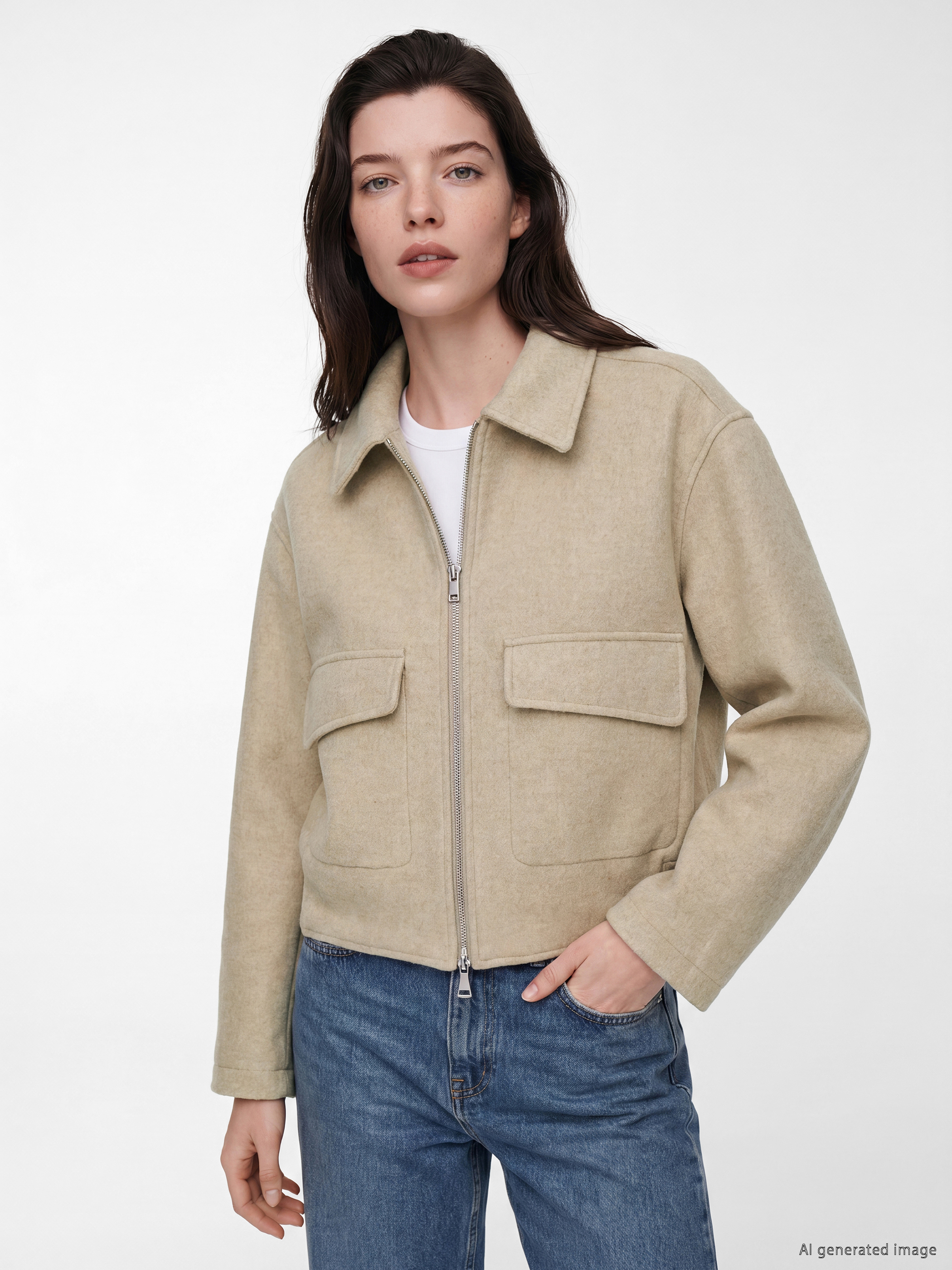 LCW Comfort Yün Karışımlı Kadın Kaşe Ceket
