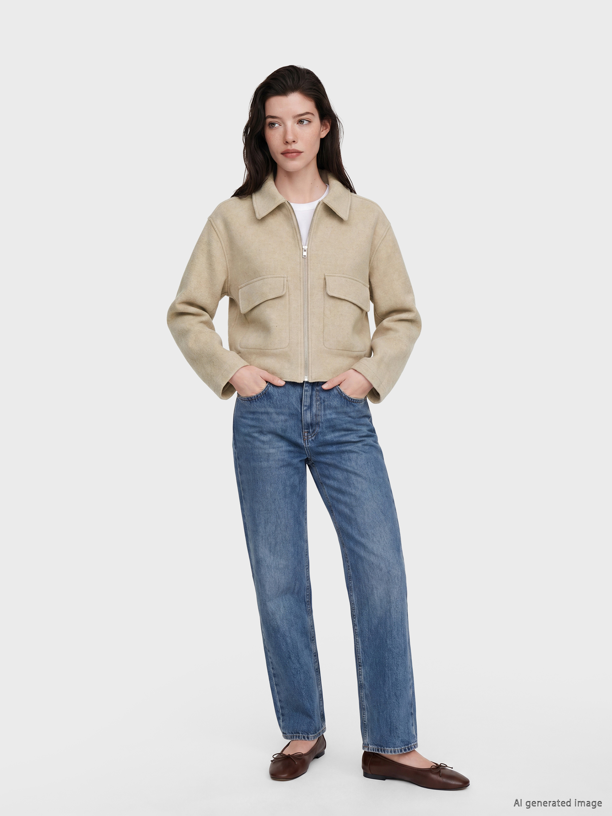 LCW Comfort Yün Karışımlı Kadın Kaşe Ceket görsel 2