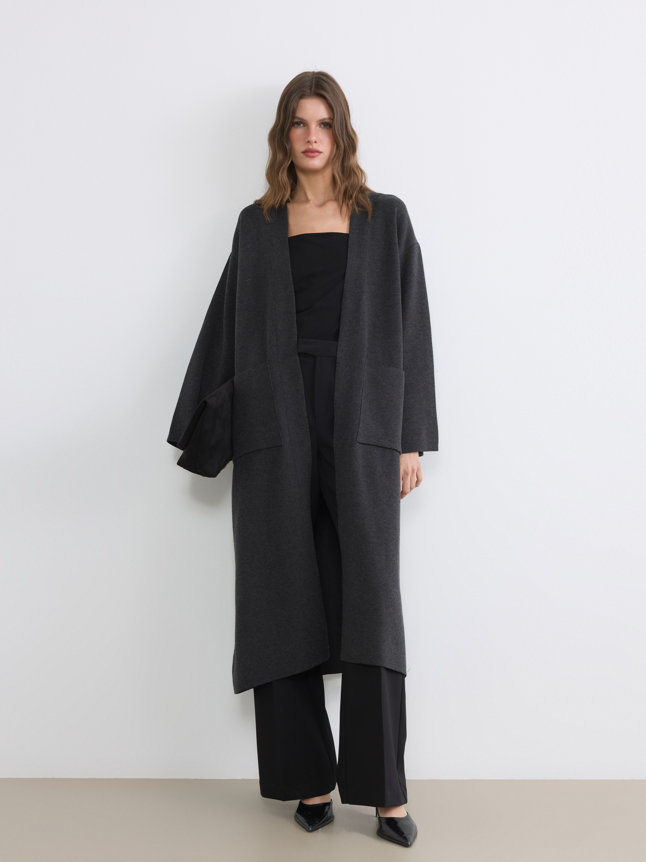 LCWAIKIKI Classic Şal Yaka Oversize Kadın Triko Hırka