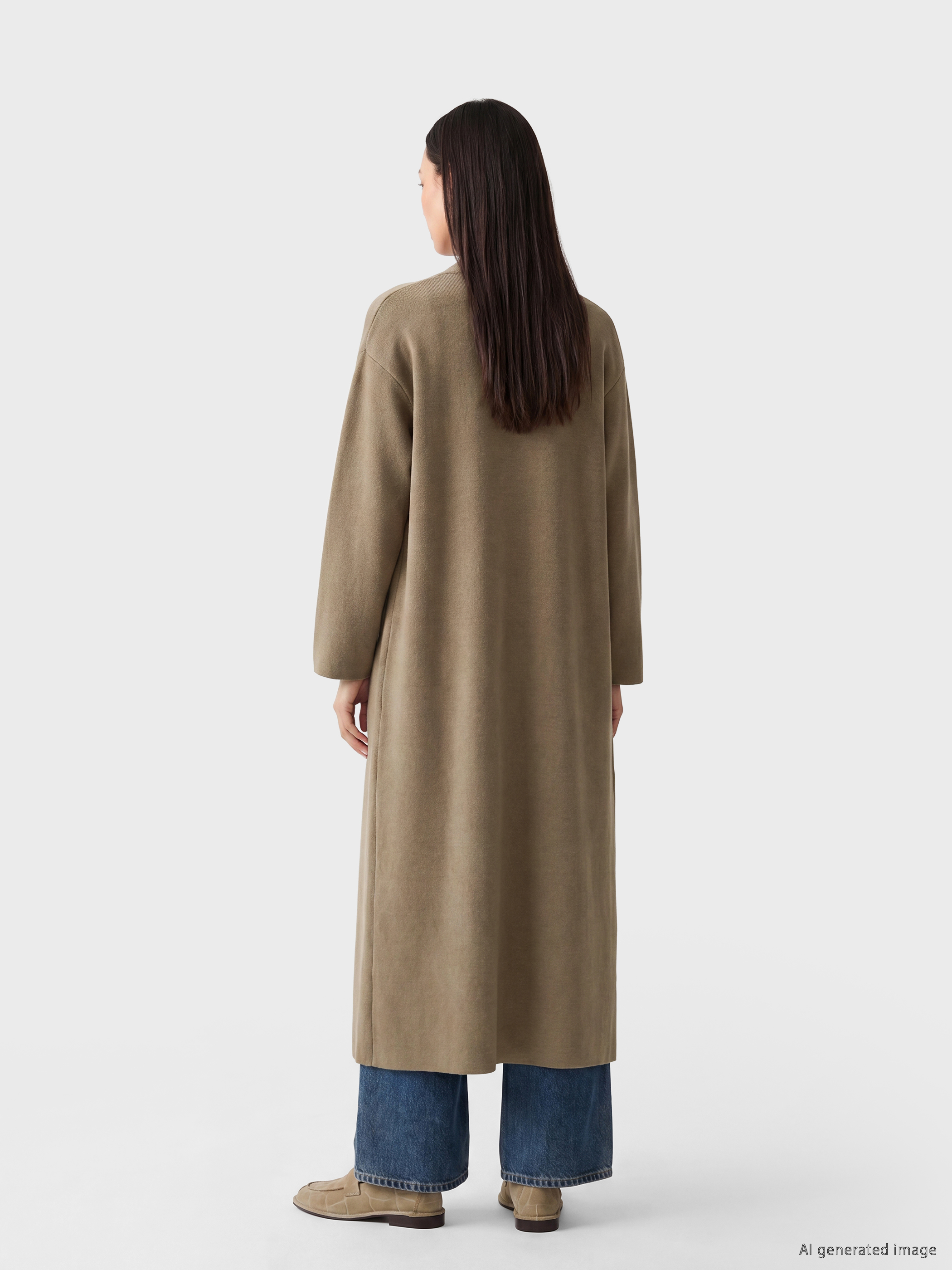LCWAIKIKI Classic Şal Yaka Oversize Kadın Triko Hırka görsel 4