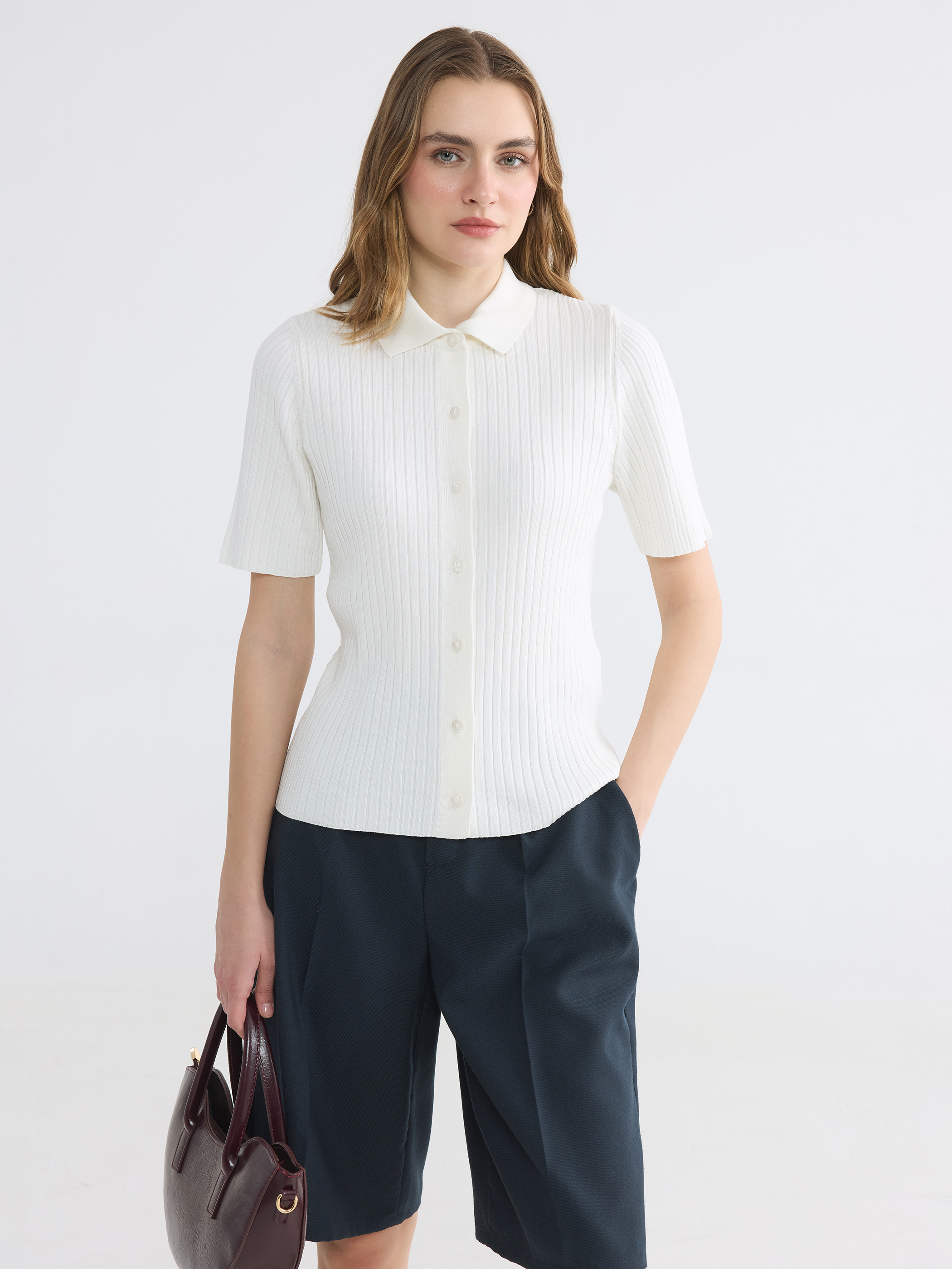 LCW EVERYDAY Polo Yaka Kadın Triko Hırka