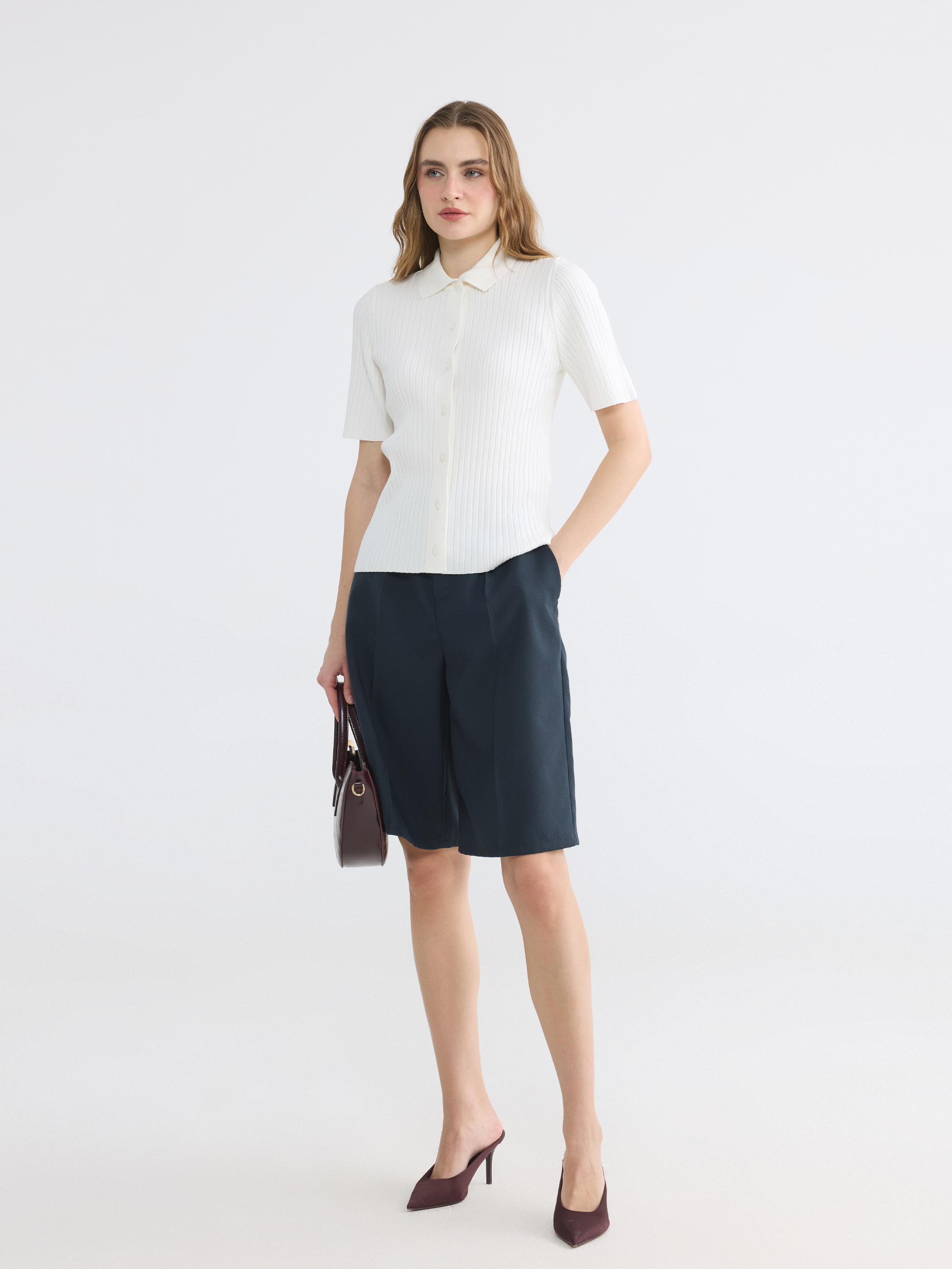 LCW EVERYDAY Polo Yaka Kadın Triko Hırka görsel 2