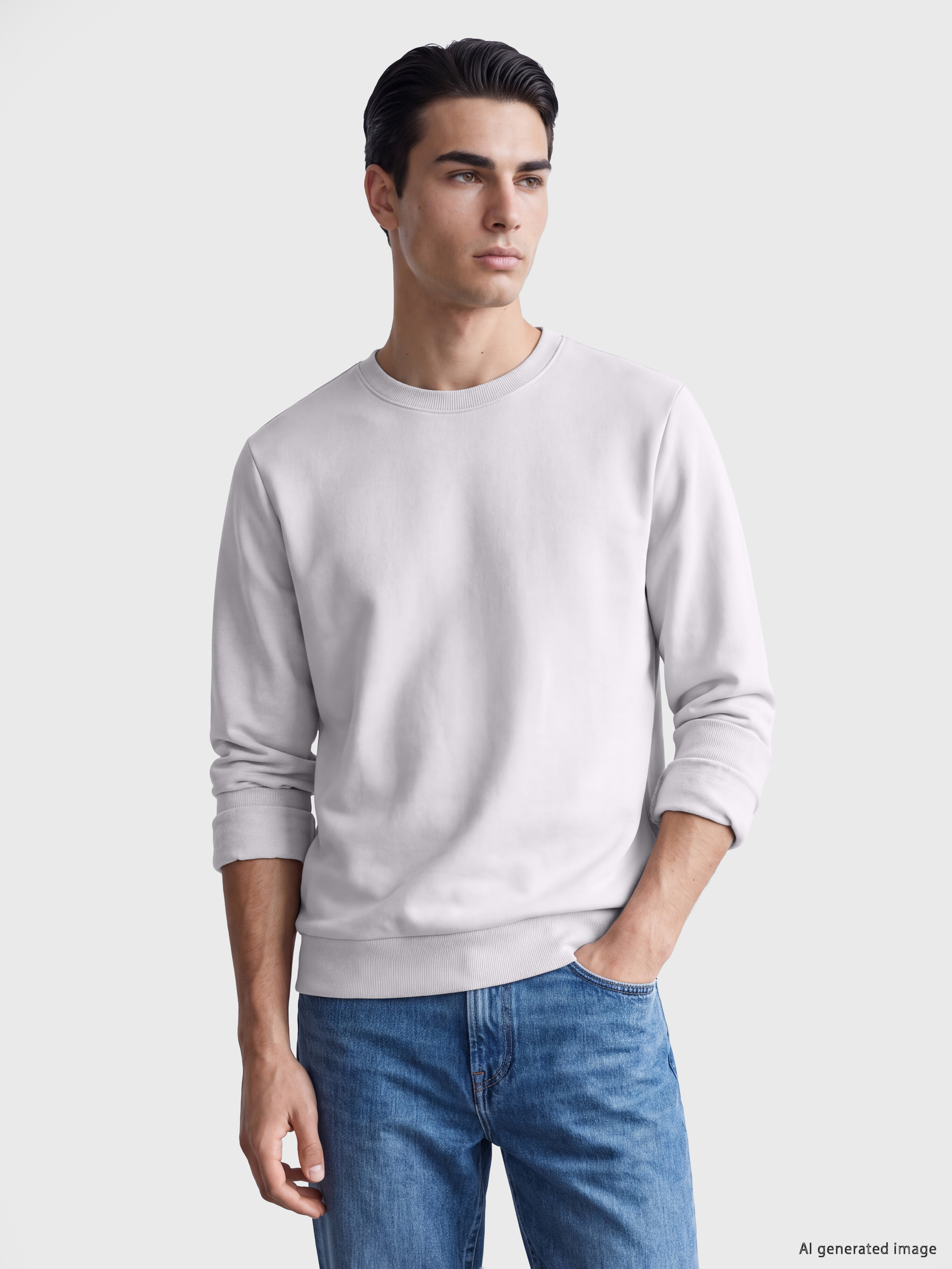 LCWAIKIKI Classic Bisiklet Yaka Erkek Kalın Sweatshirt