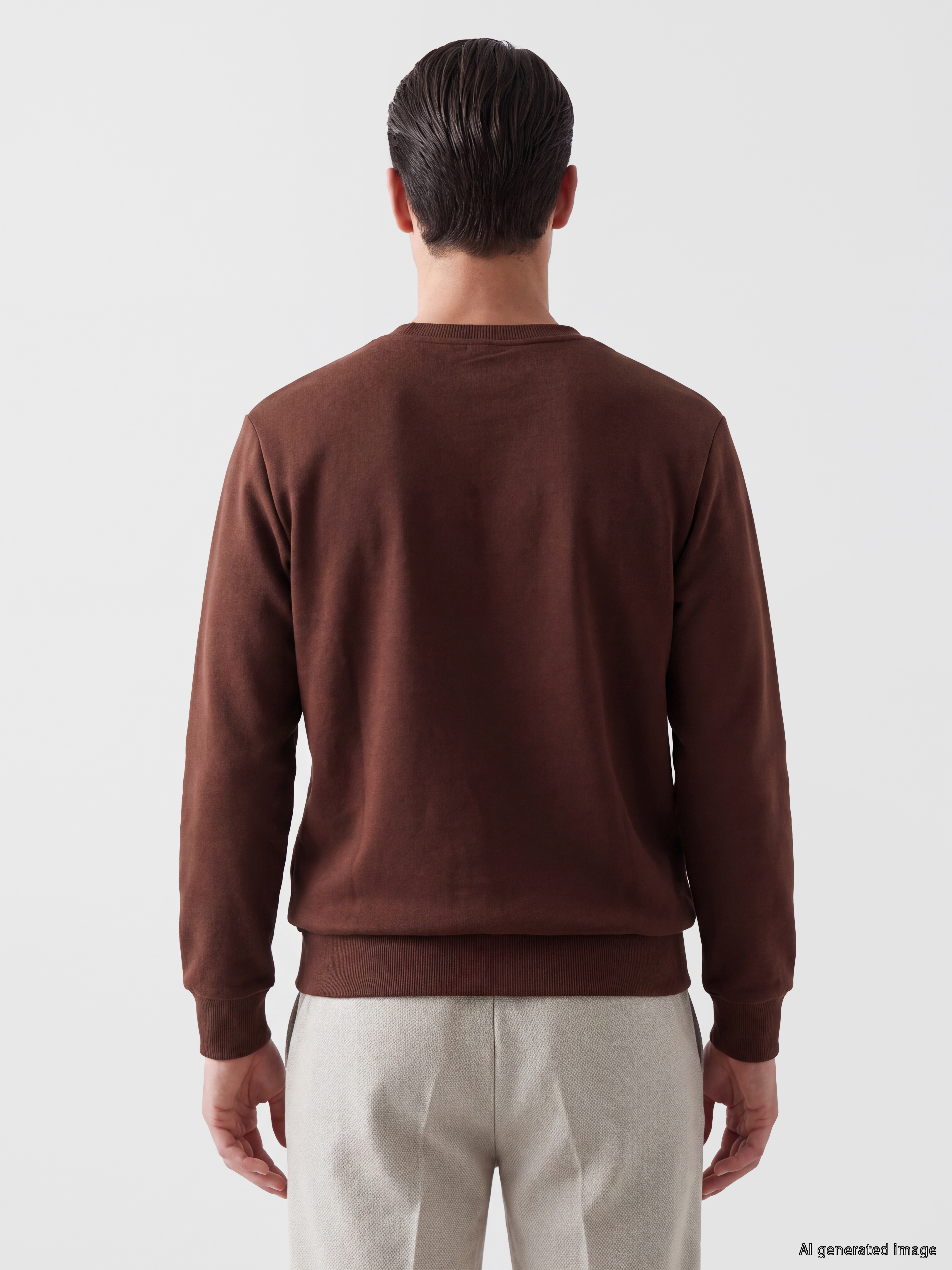 LCWAIKIKI Classic Bisiklet Yaka Erkek Kalın Sweatshirt görsel 4