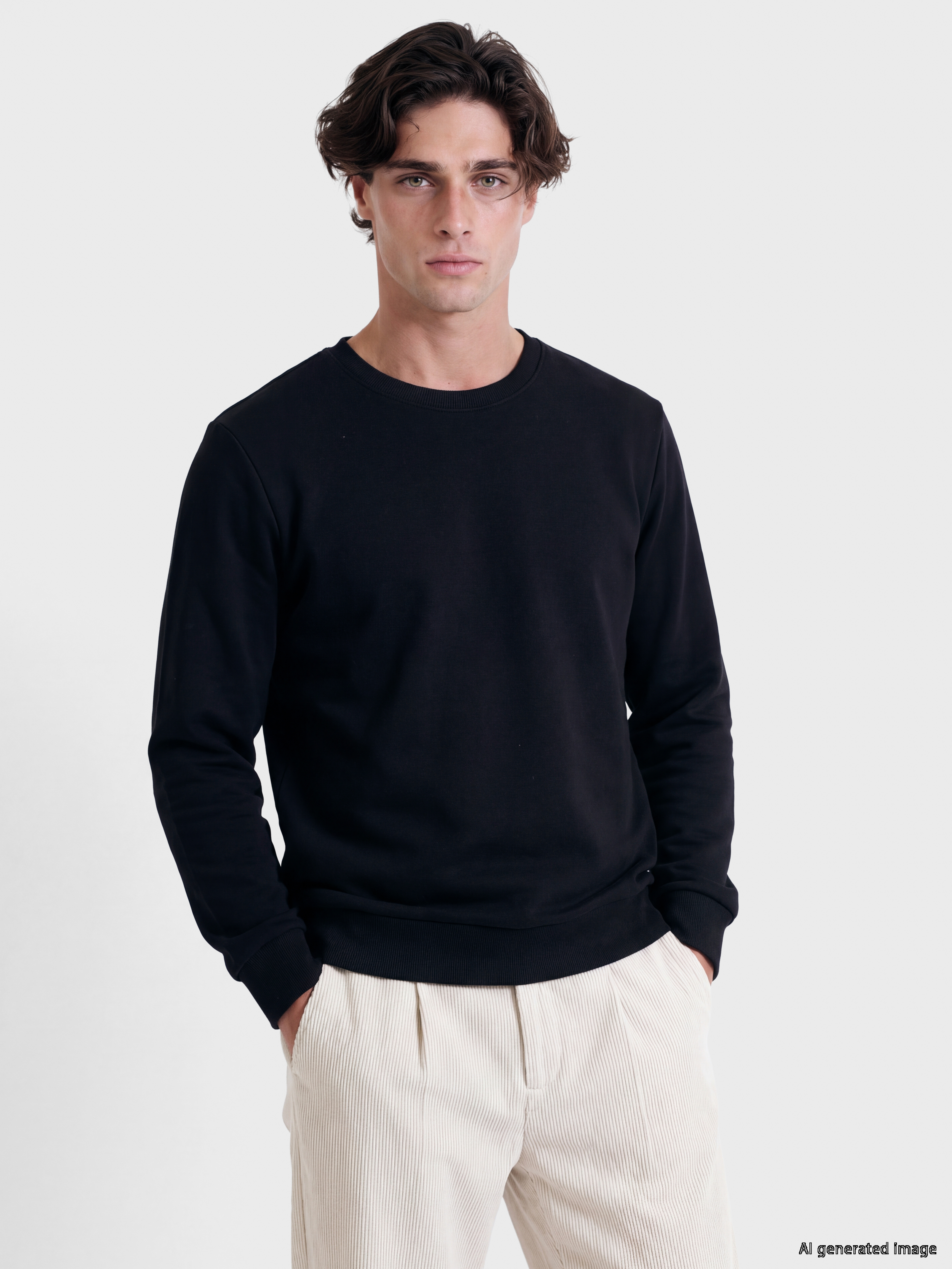LCWAIKIKI Classic Bisiklet Yaka Erkek Kalın Sweatshirt