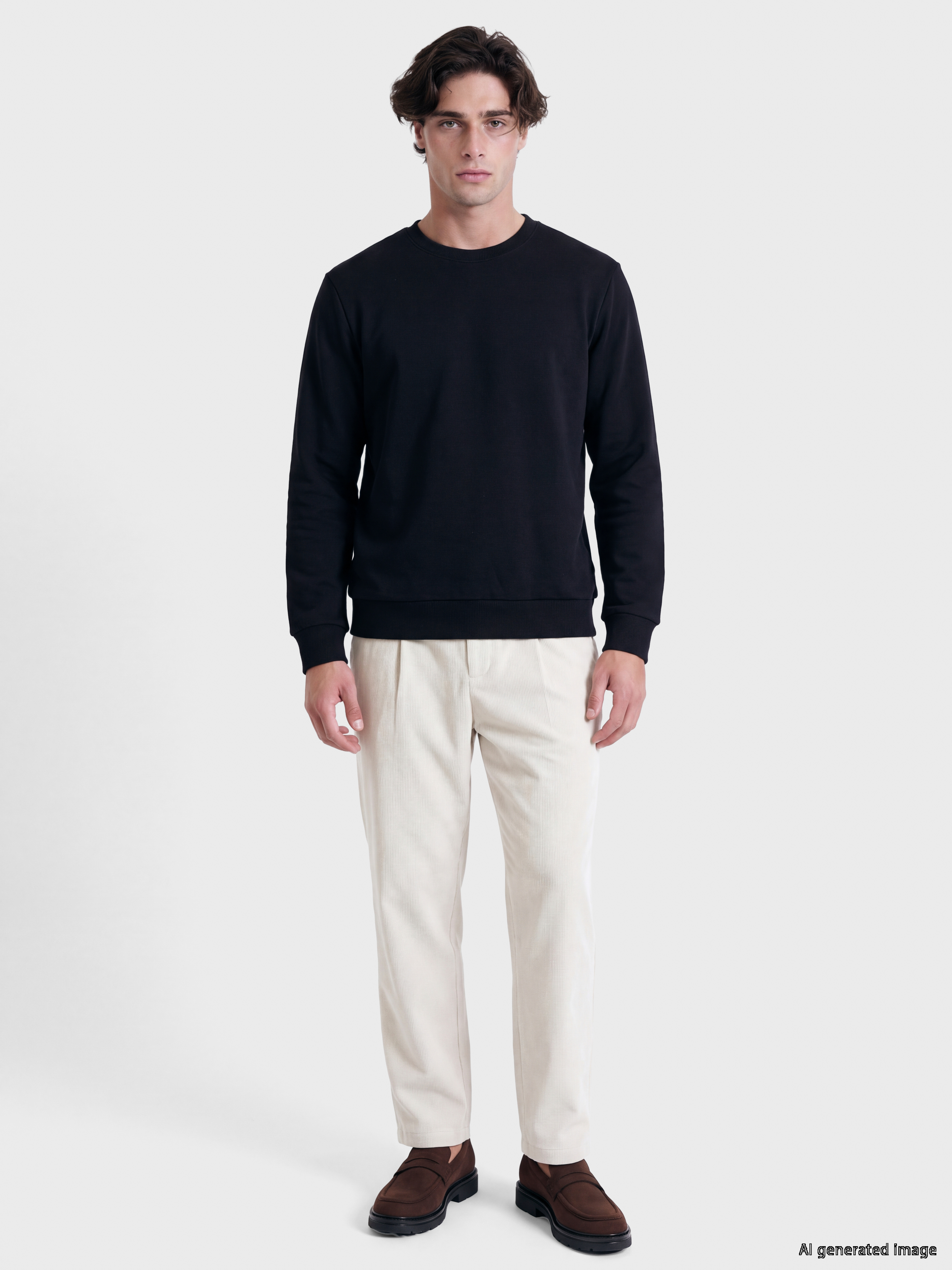 LCWAIKIKI Classic Bisiklet Yaka Erkek Kalın Sweatshirt görsel 2
