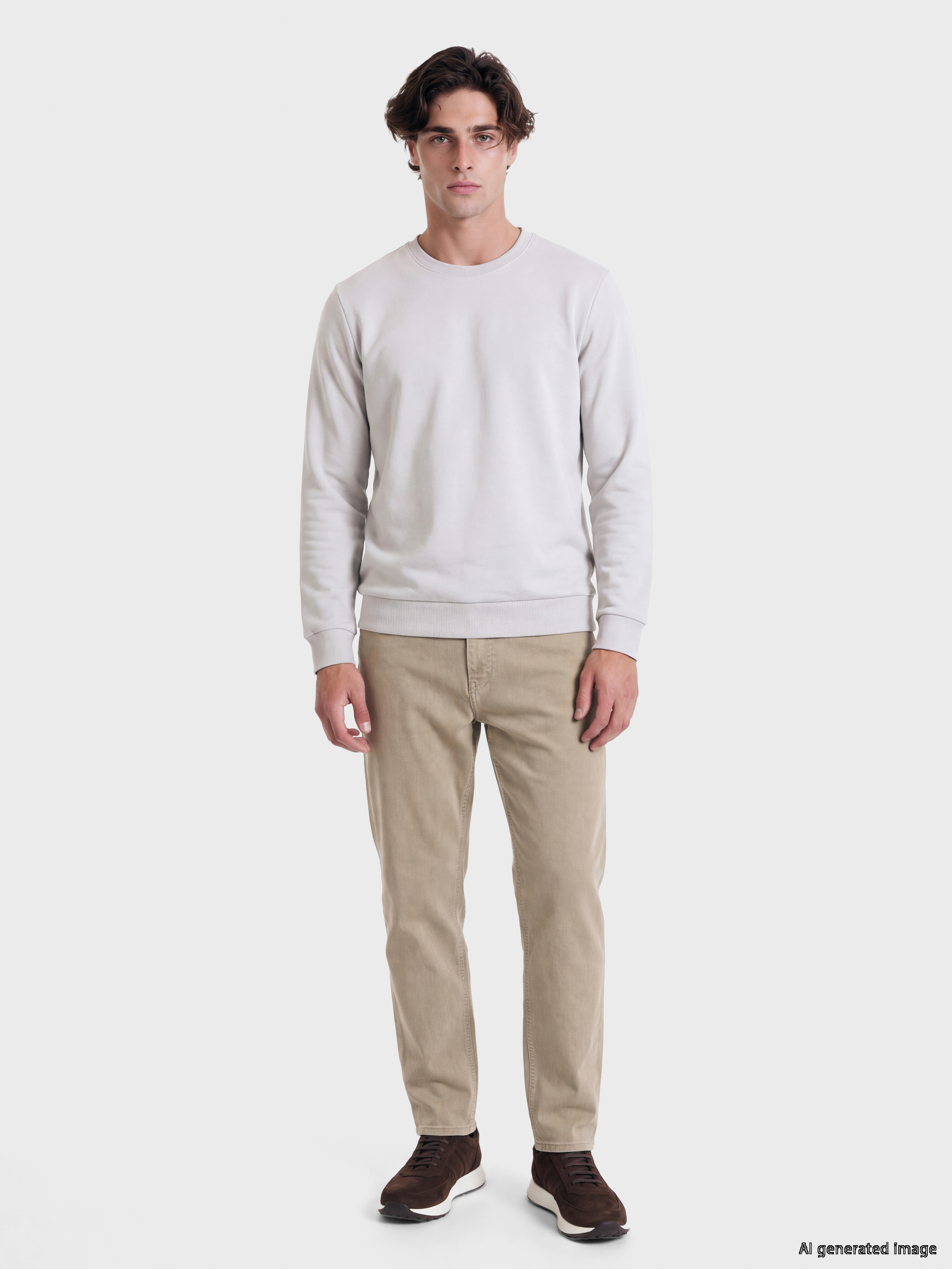 LCWAIKIKI Classic Bisiklet Yaka Erkek Kalın Sweatshirt görsel 2
