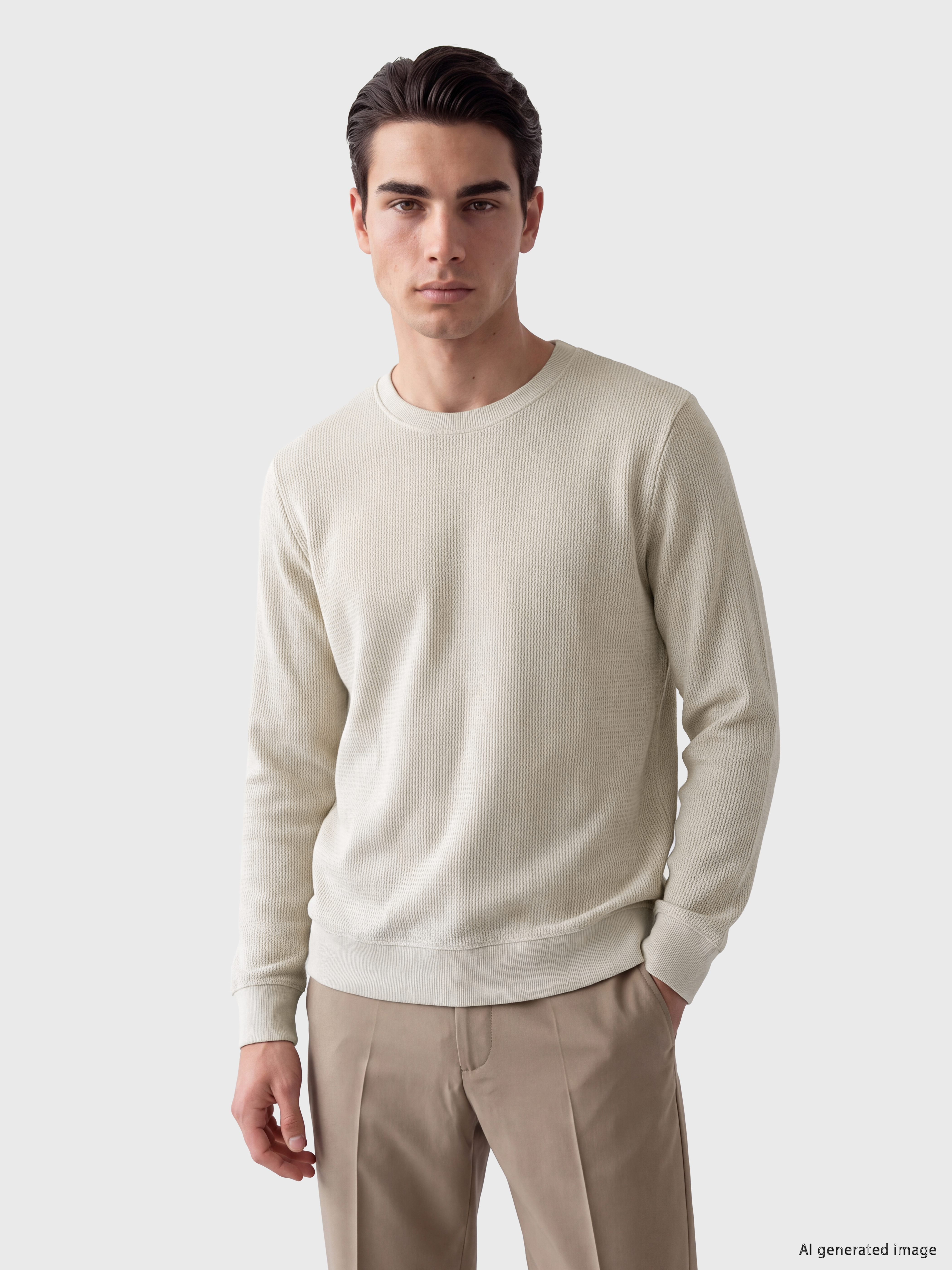 LCWAIKIKI Classic Bisiklet Yaka Erkek Sweatshirt