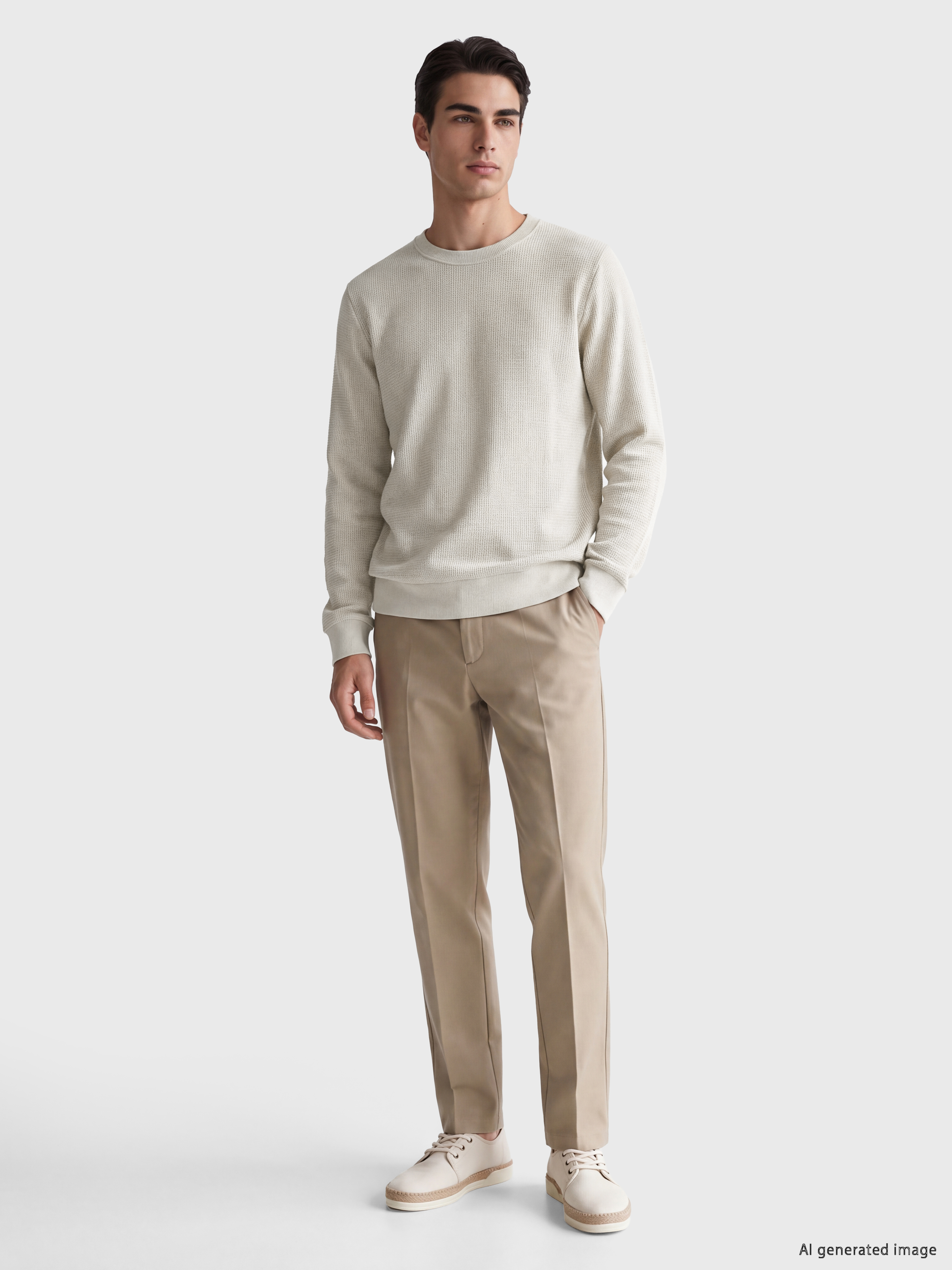 LCWAIKIKI Classic Bisiklet Yaka Erkek Sweatshirt görsel 2