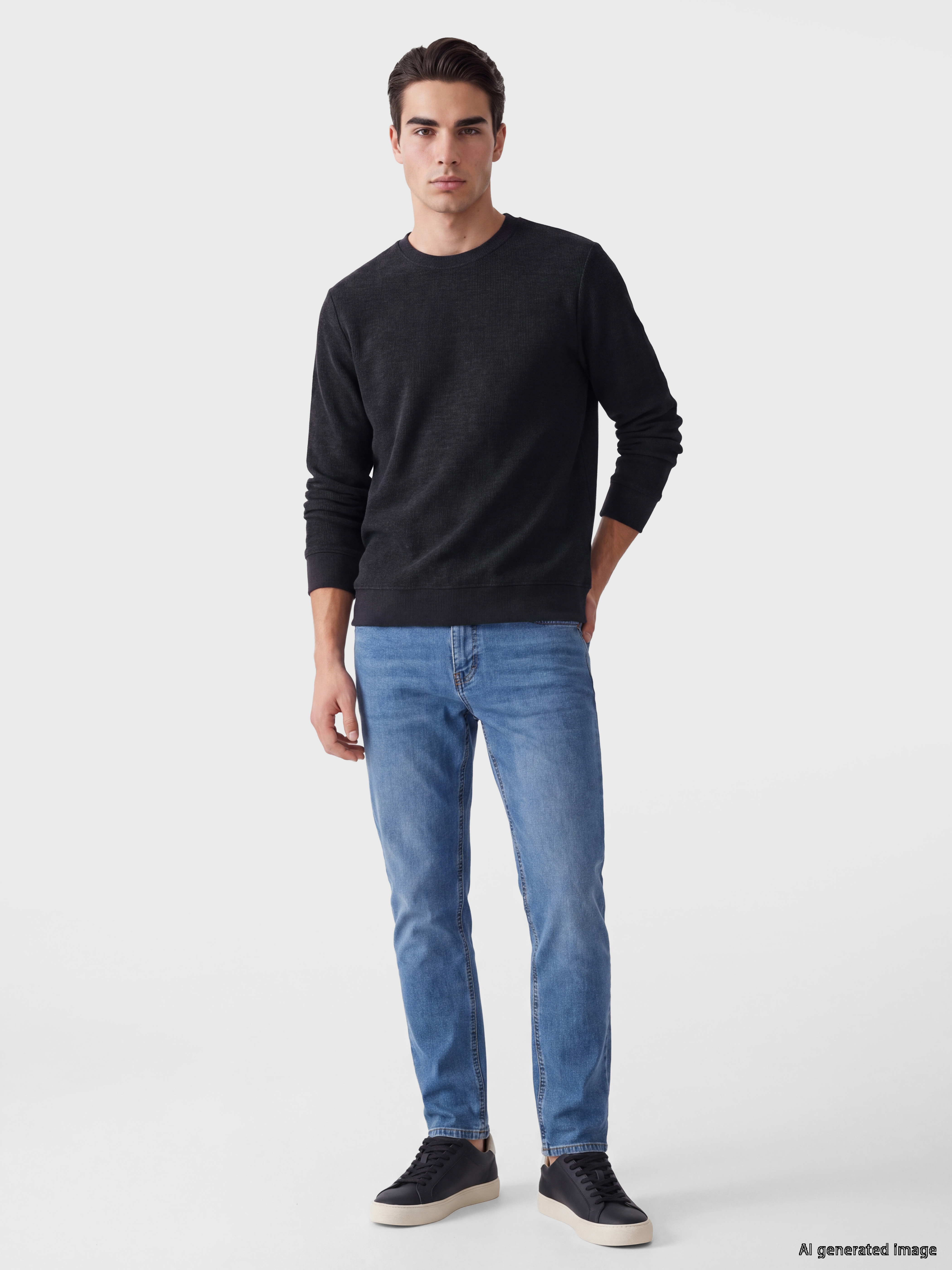 LCWAIKIKI Classic Bisiklet Yaka Erkek Sweatshirt görsel 2