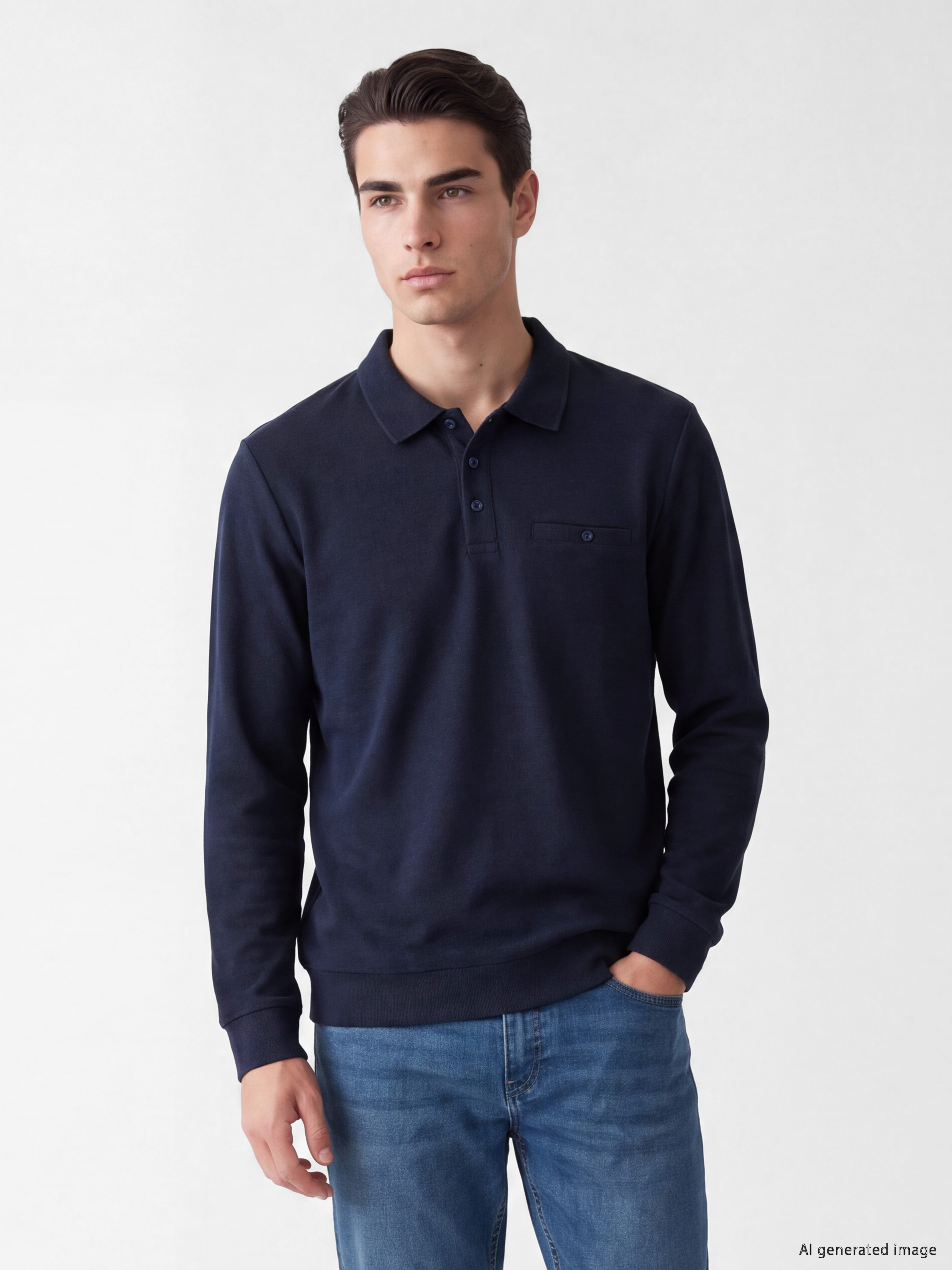 LCWAIKIKI Classic Polo Yaka Erkek Sweatshirt