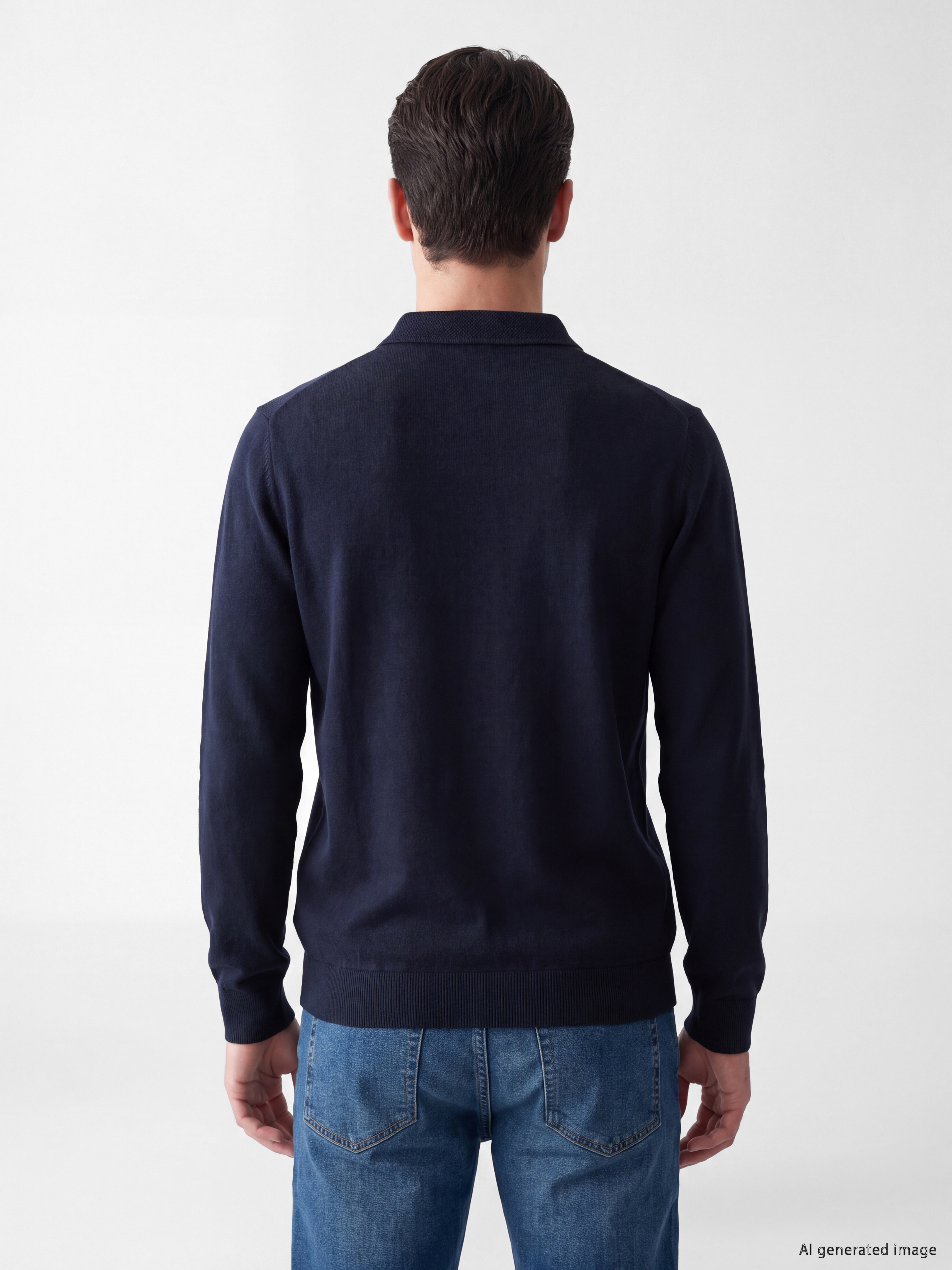 LCWAIKIKI Classic Polo Yaka Erkek Sweatshirt görsel 3