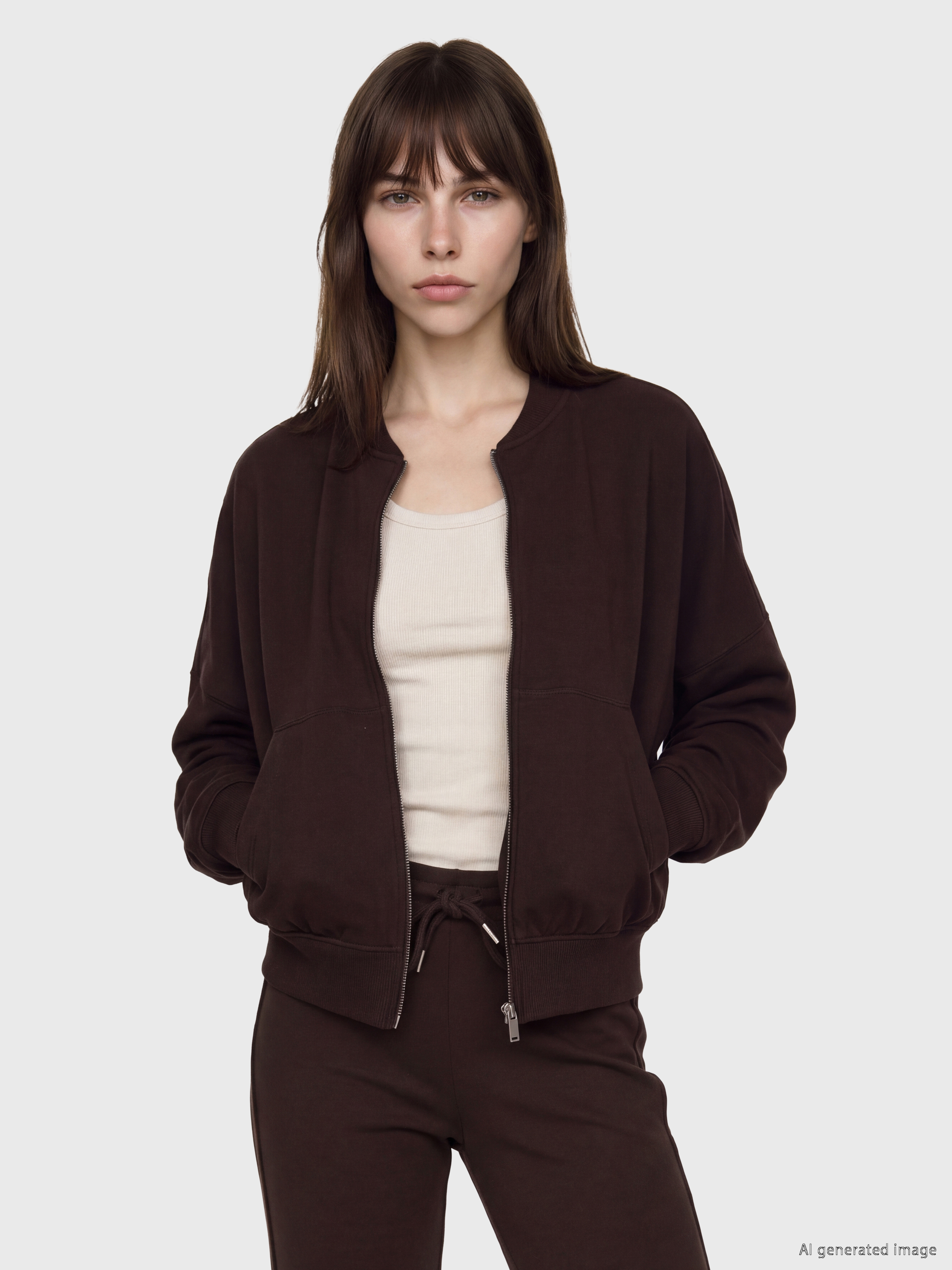 LCW Vision Oversize Kadın Fermuarlı Sweatshirt