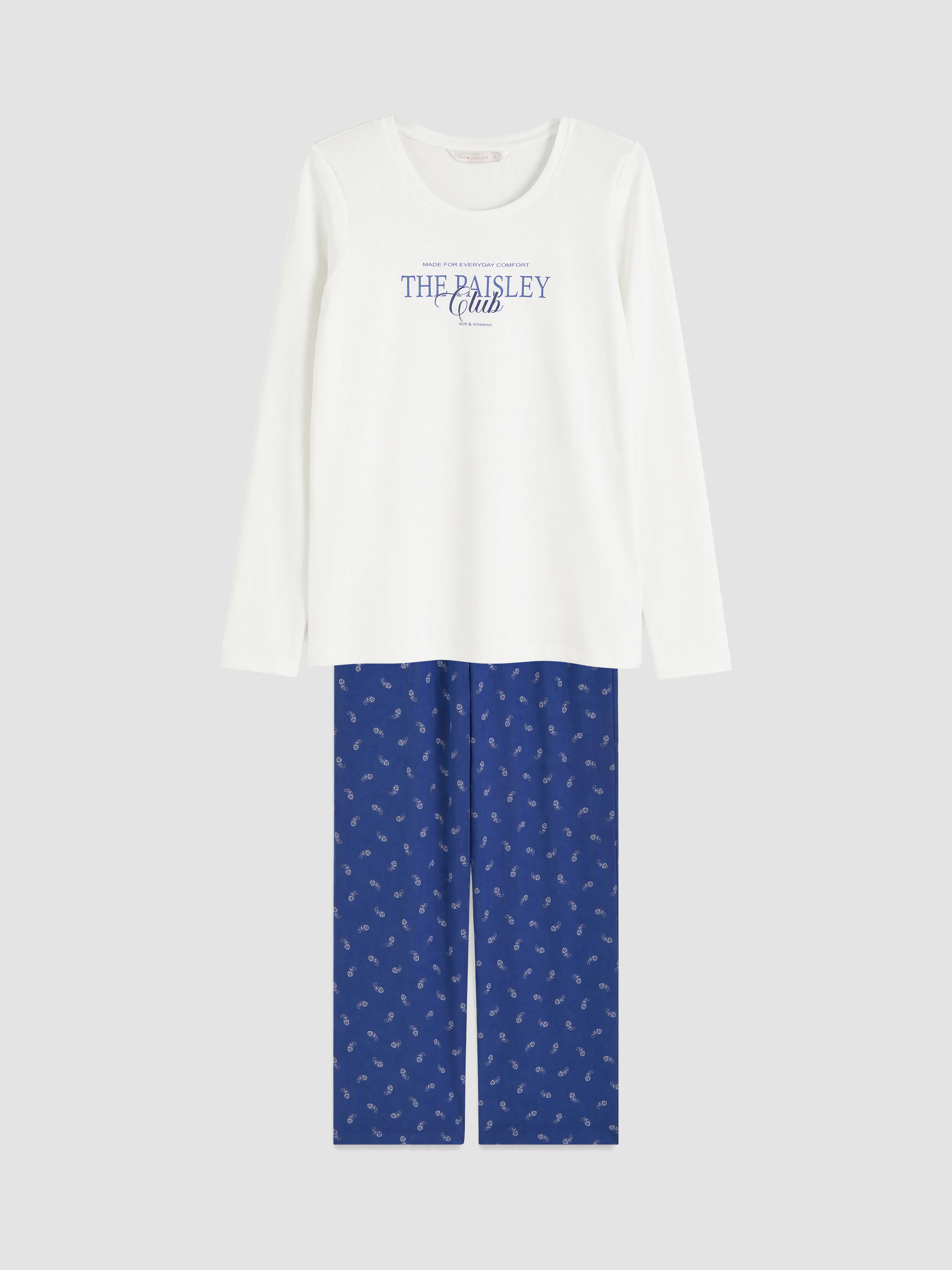 LCW DREAM Bisiklet Yaka Baskılı Kadın Pijama Takımı görsel 5