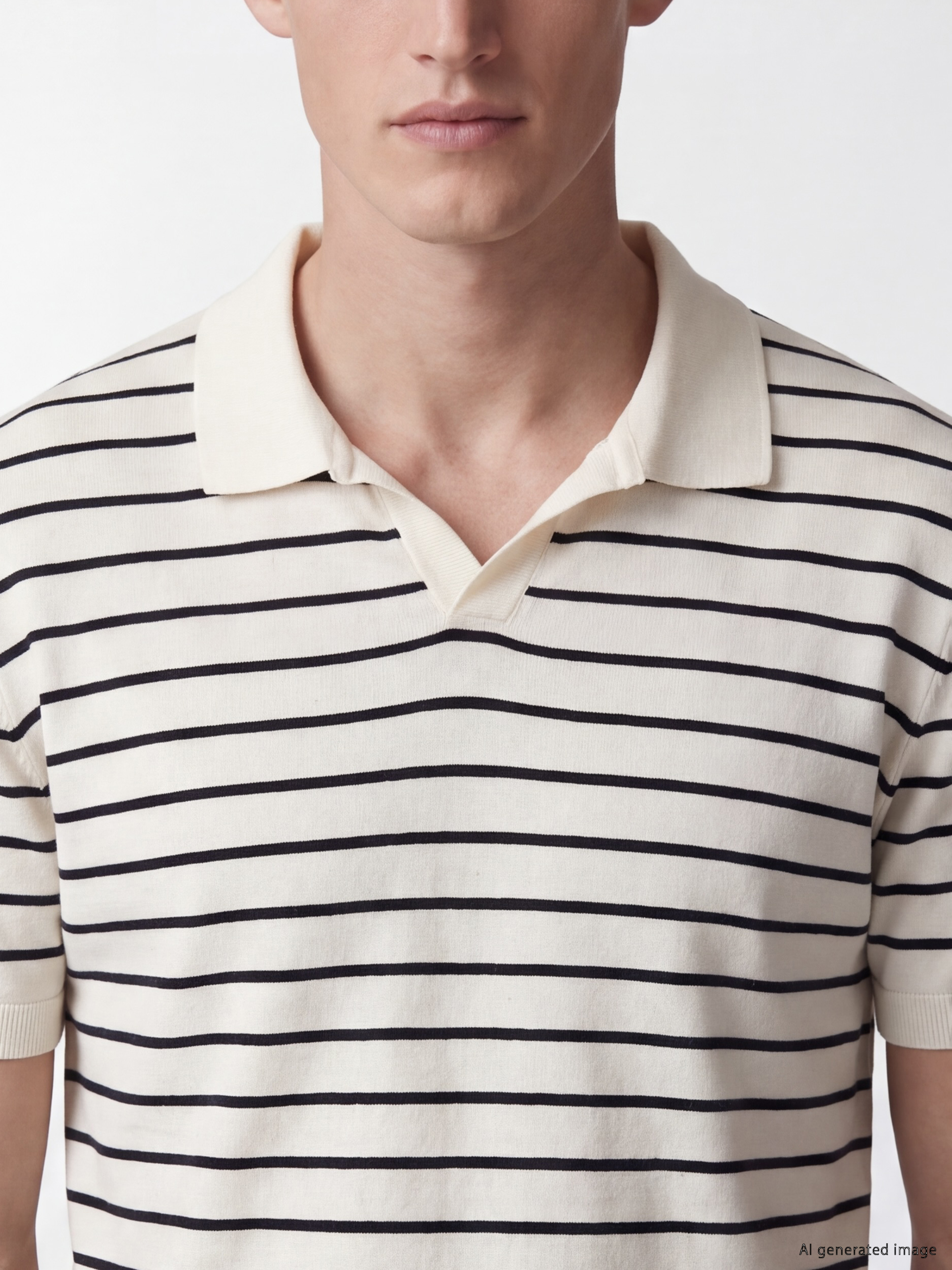SOUTHBLUE Polo Yaka Çizgili Penye Erkek Tişört görsel 3
