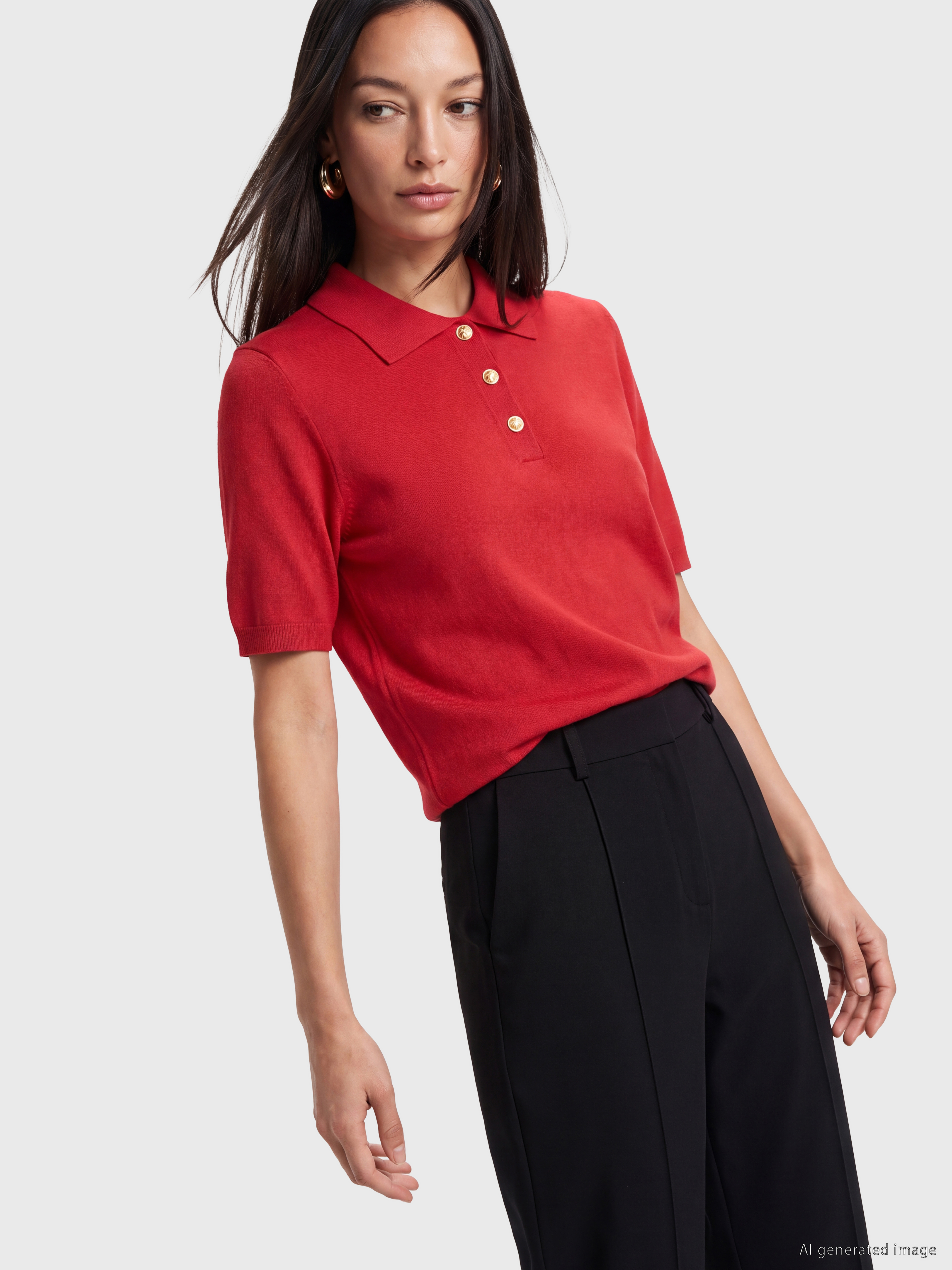 LCW EVERYDAY Polo Yaka Kadın Triko Kazak görsel 2