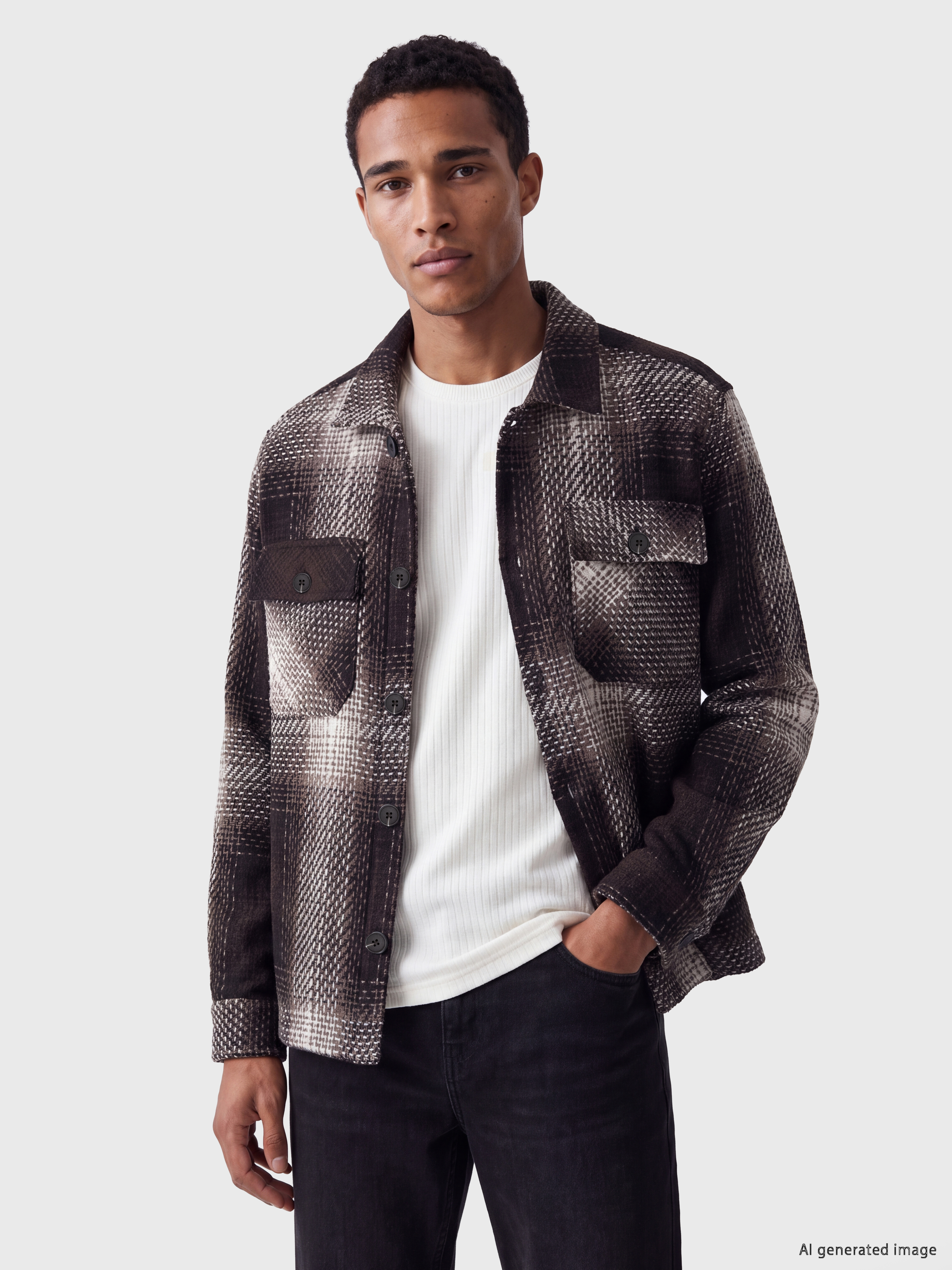 LCW Vision Regular Fit Ekose Erkek Gömlek Ceket