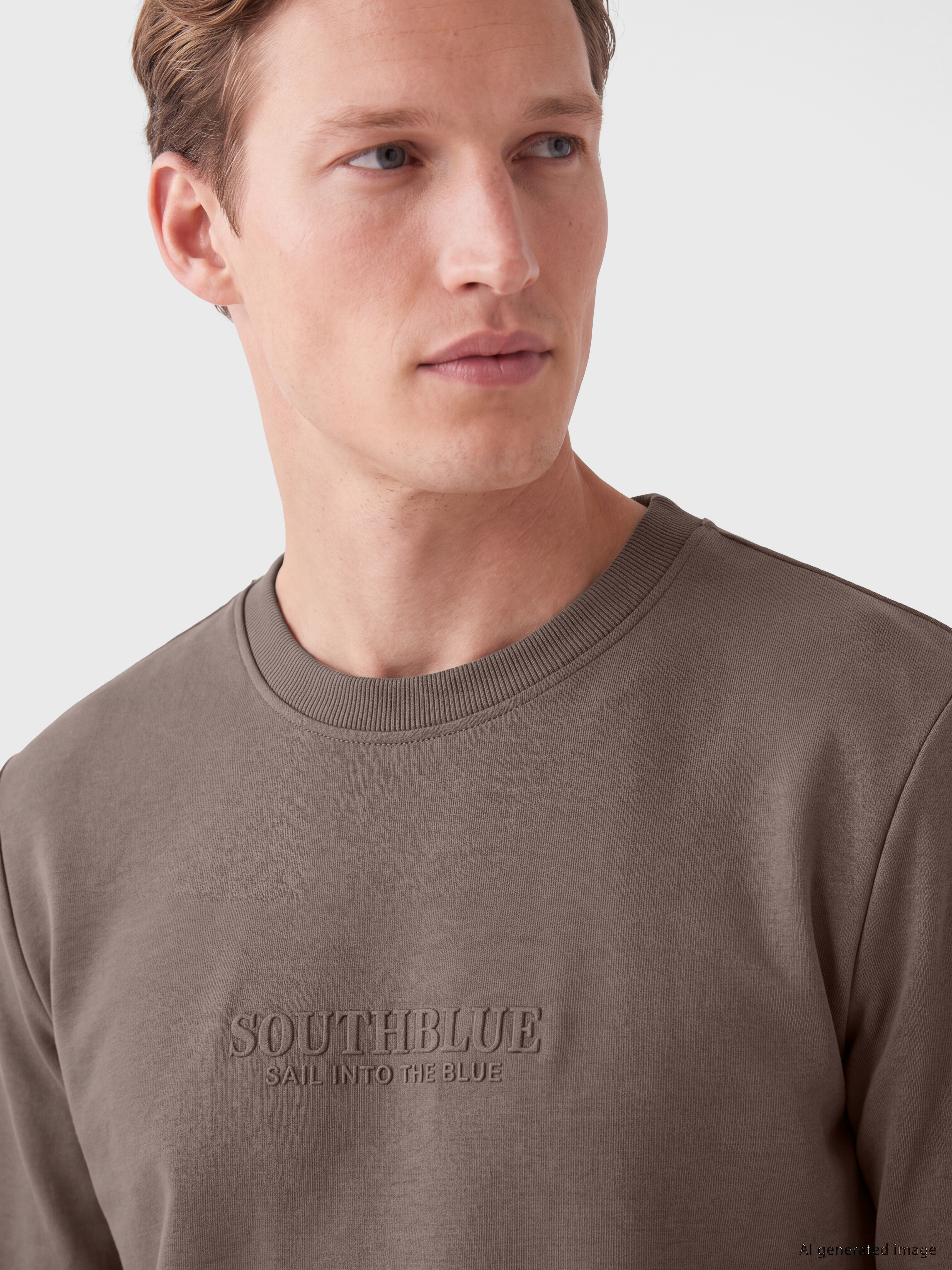 SOUTHBLUE Bisiklet Yaka Baskılı Erkek Sweatshirt görsel 3