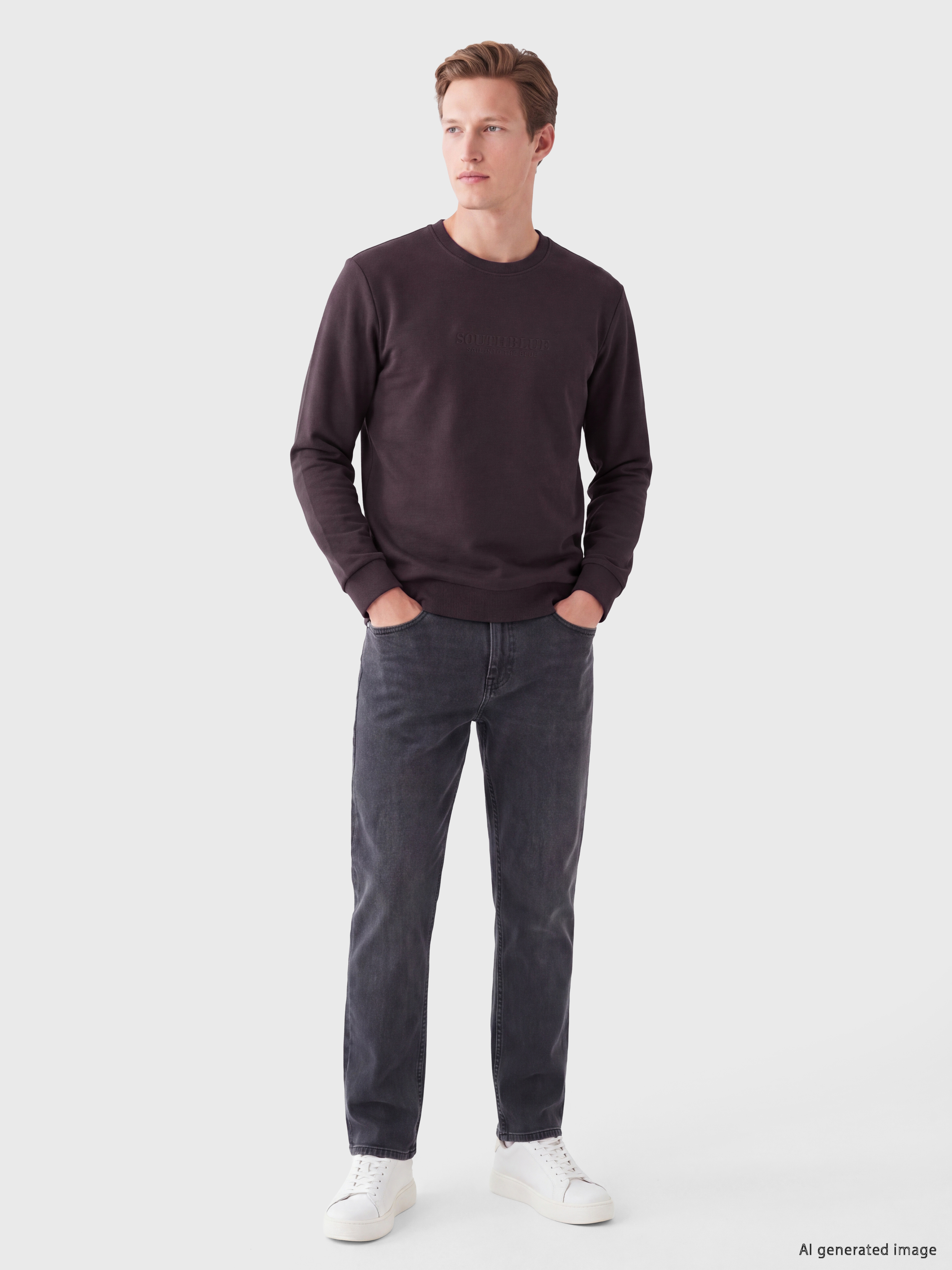 SOUTHBLUE Bisiklet Yaka Erkek Sweatshirt görsel 2