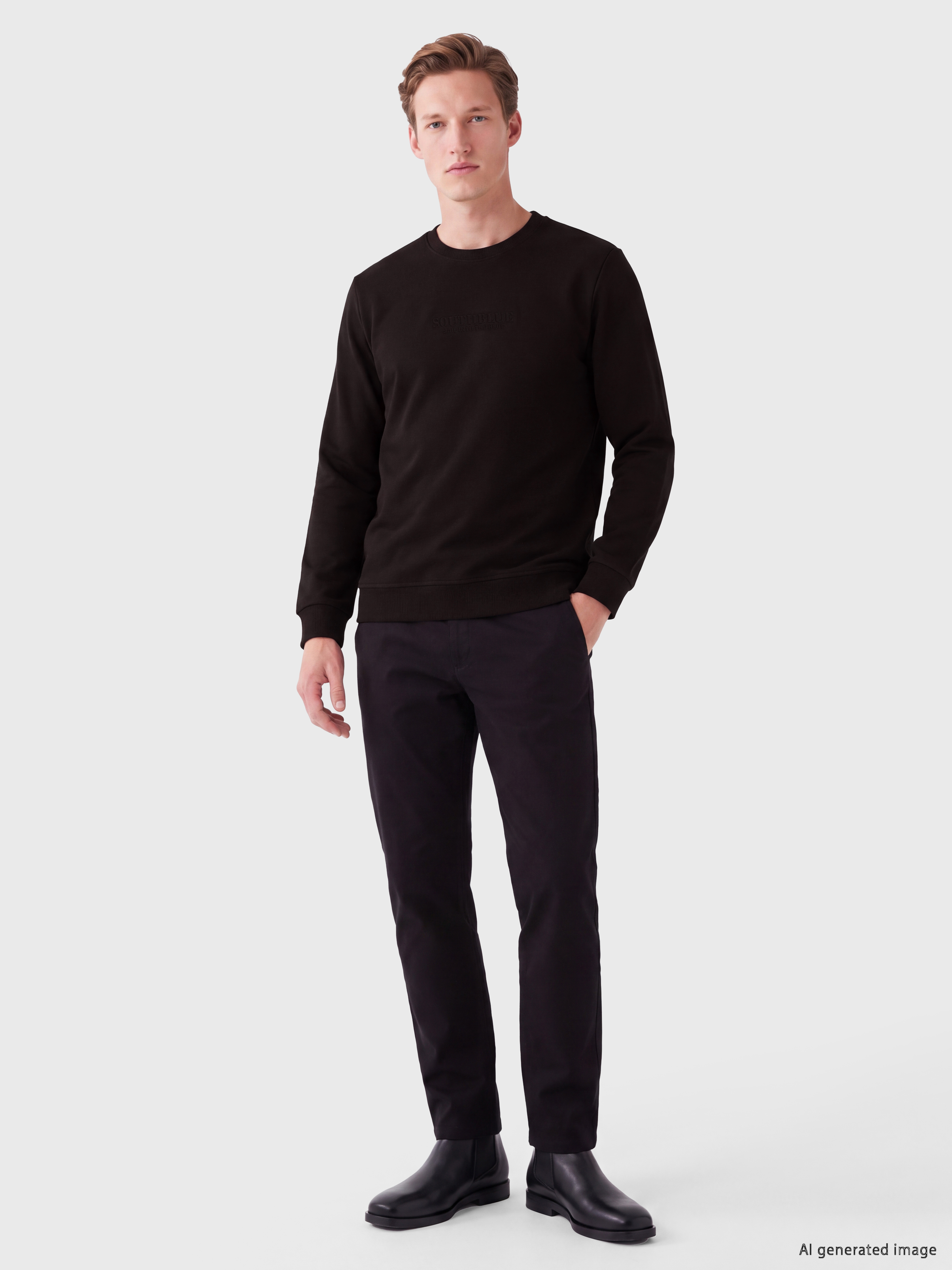 SOUTHBLUE Bisiklet Yaka Baskılı Erkek Sweatshirt görsel 2