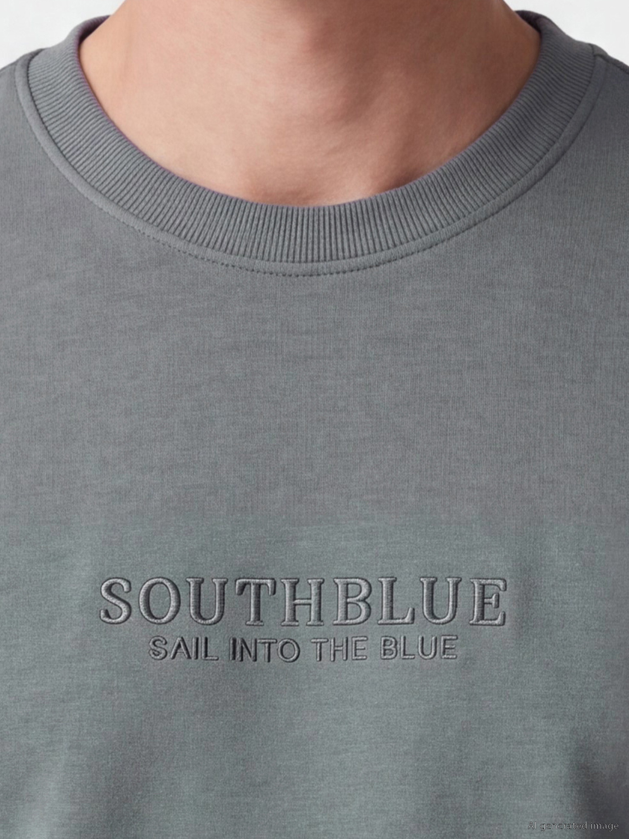 SOUTHBLUE Bisiklet Yaka Baskılı Erkek Sweatshirt görsel 3