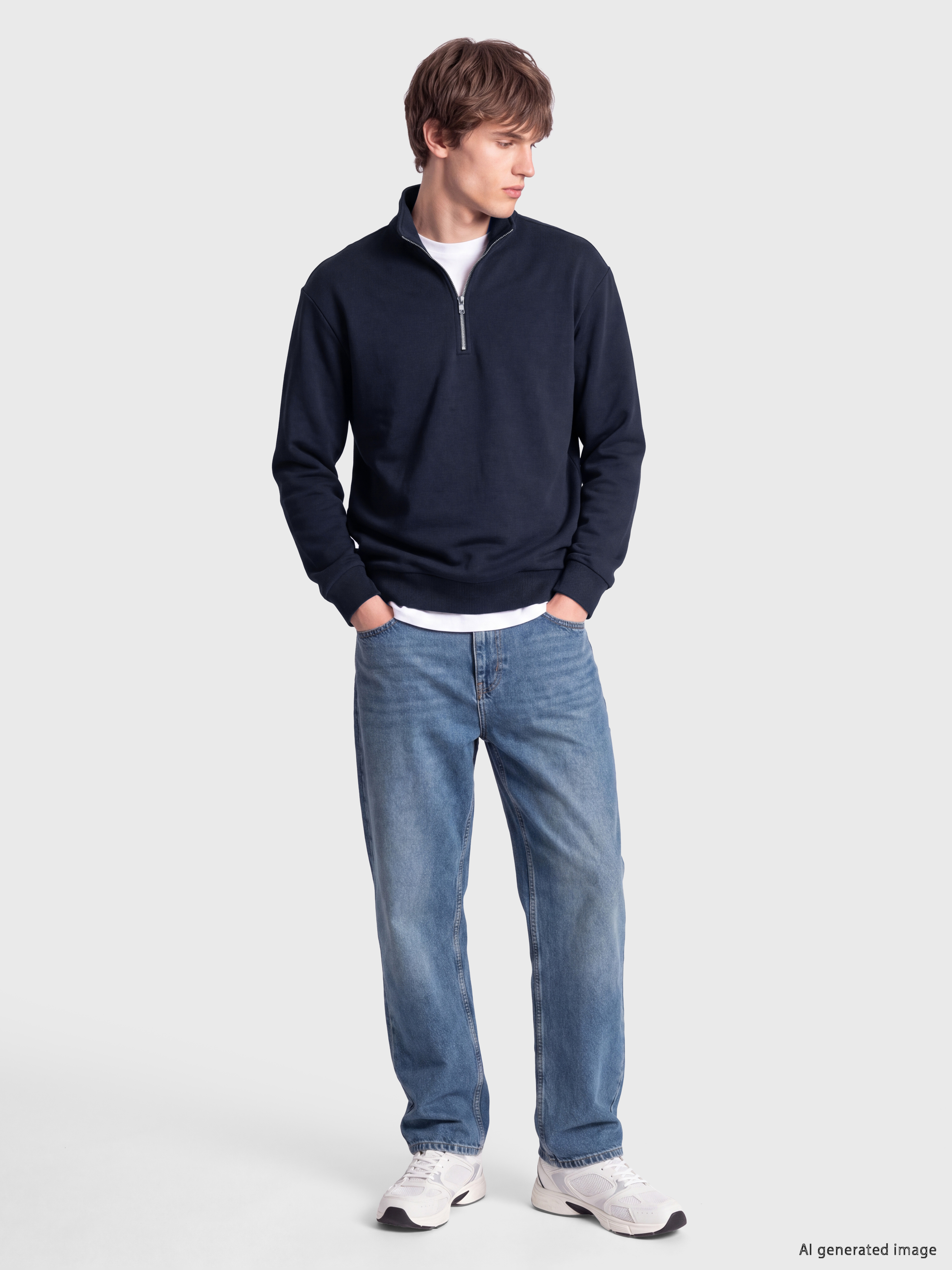 XSIDE Dik Yaka Erkek Kalın Sweatshirt görsel 2