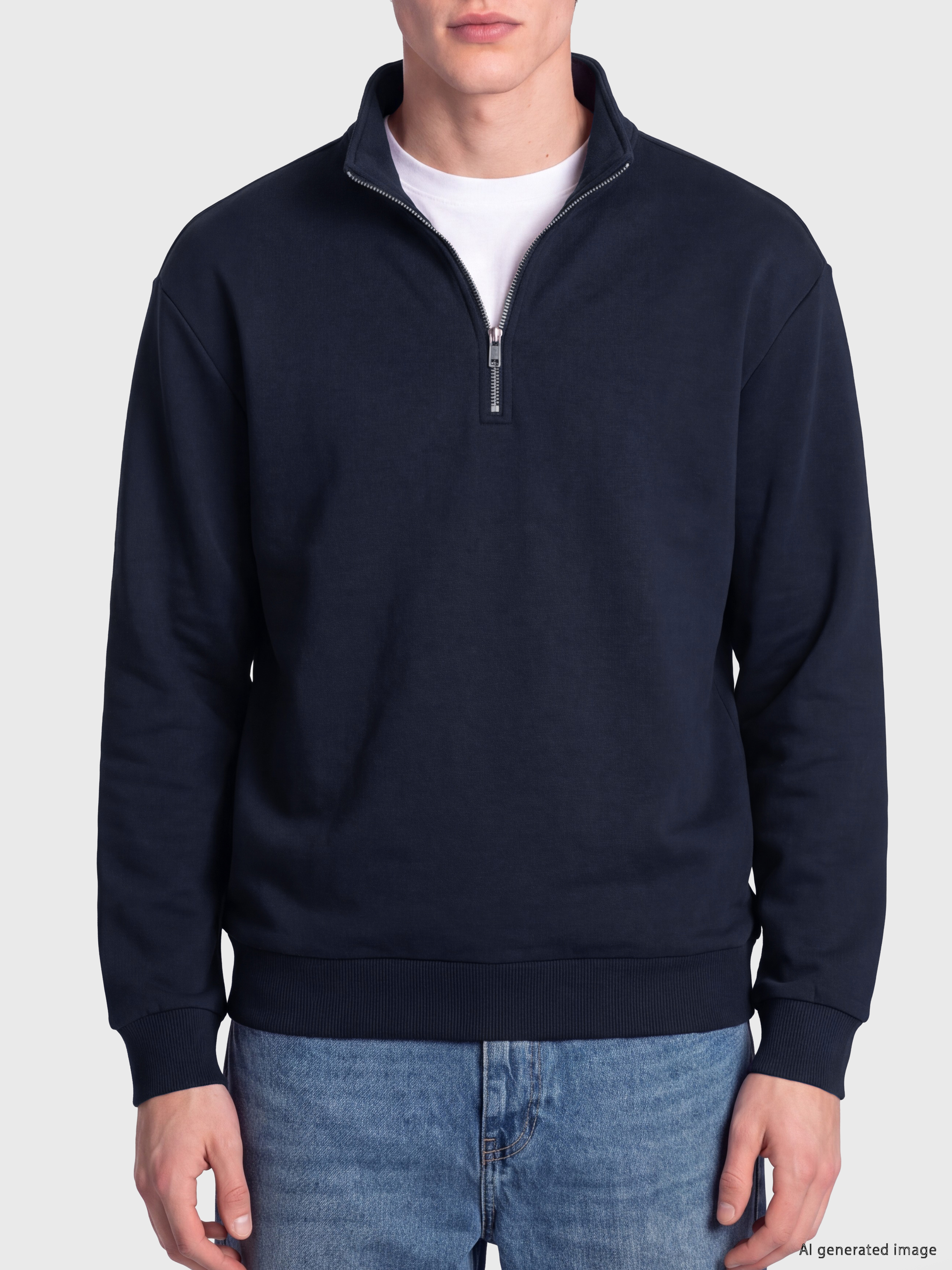 XSIDE Dik Yaka Erkek Kalın Sweatshirt görsel 3