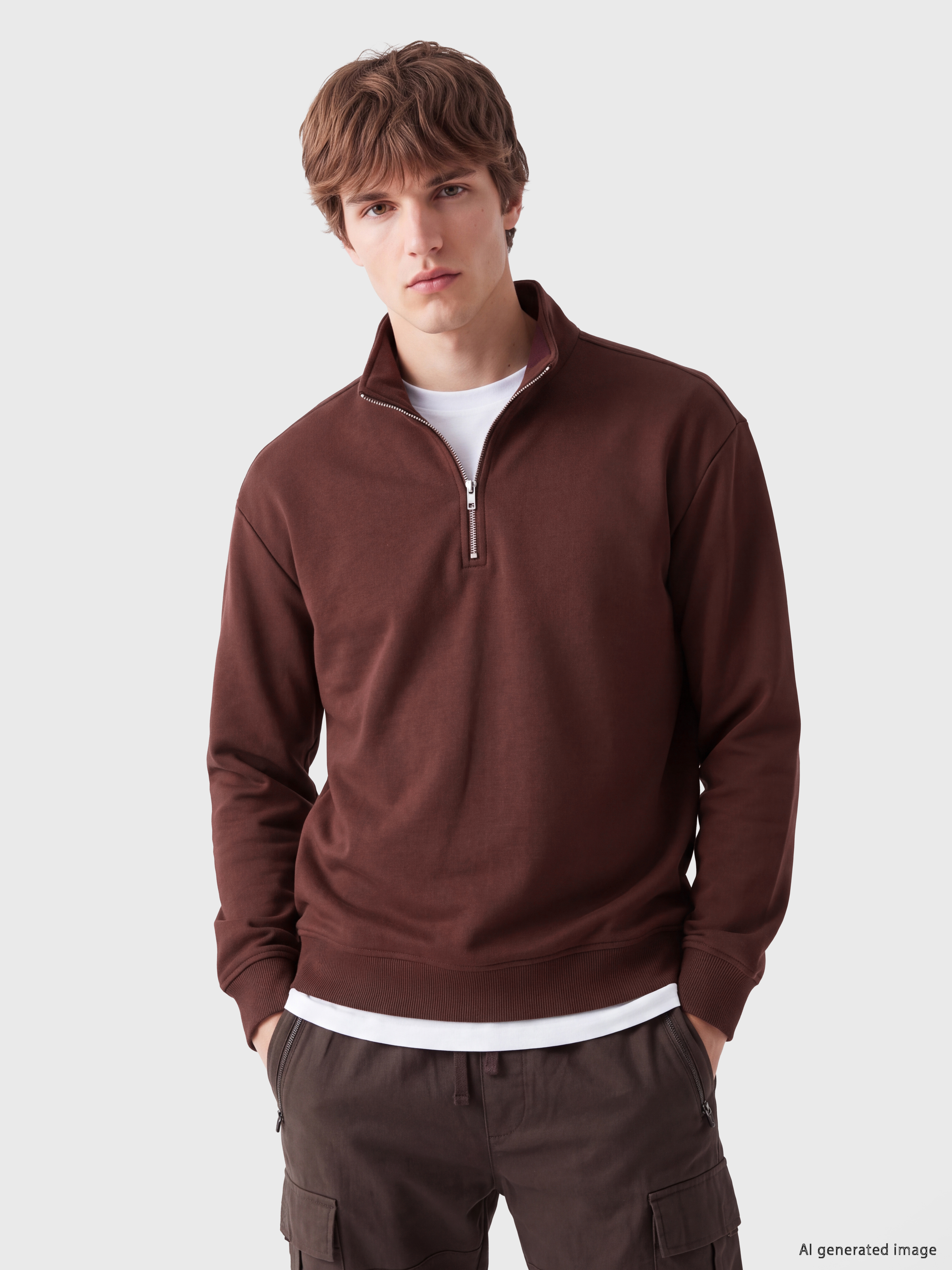 XSIDE Dik Yaka Erkek Kalın Sweatshirt